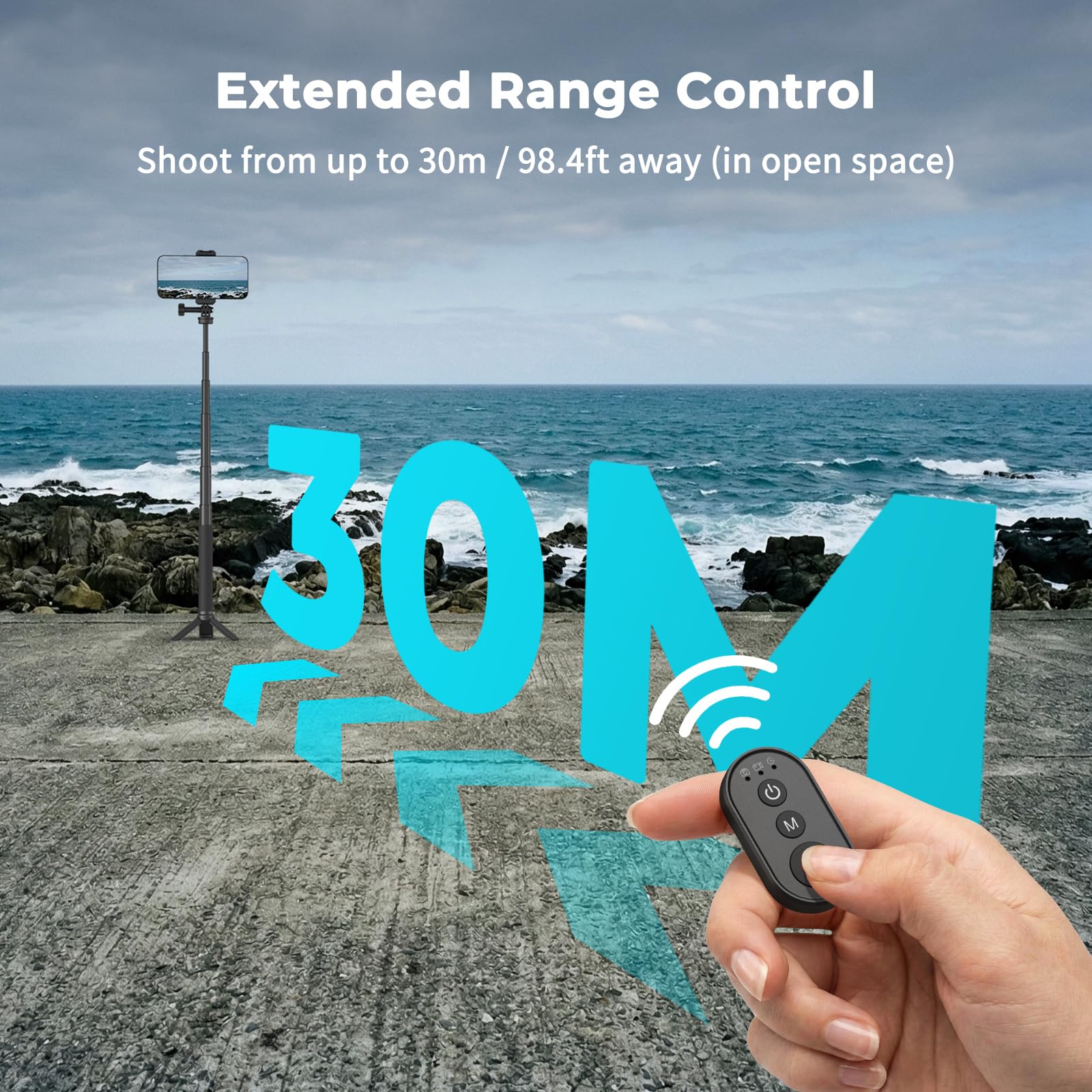 SMALLRIG Wireless Remote Controller für Action-Kameras & Smartphones, 30 m Reichweite, für GoPro HERO13/12/11, für DJI Osmo Action 6/5 Pro, für Insta360 X5/X4, für iPhone 16/15-5462