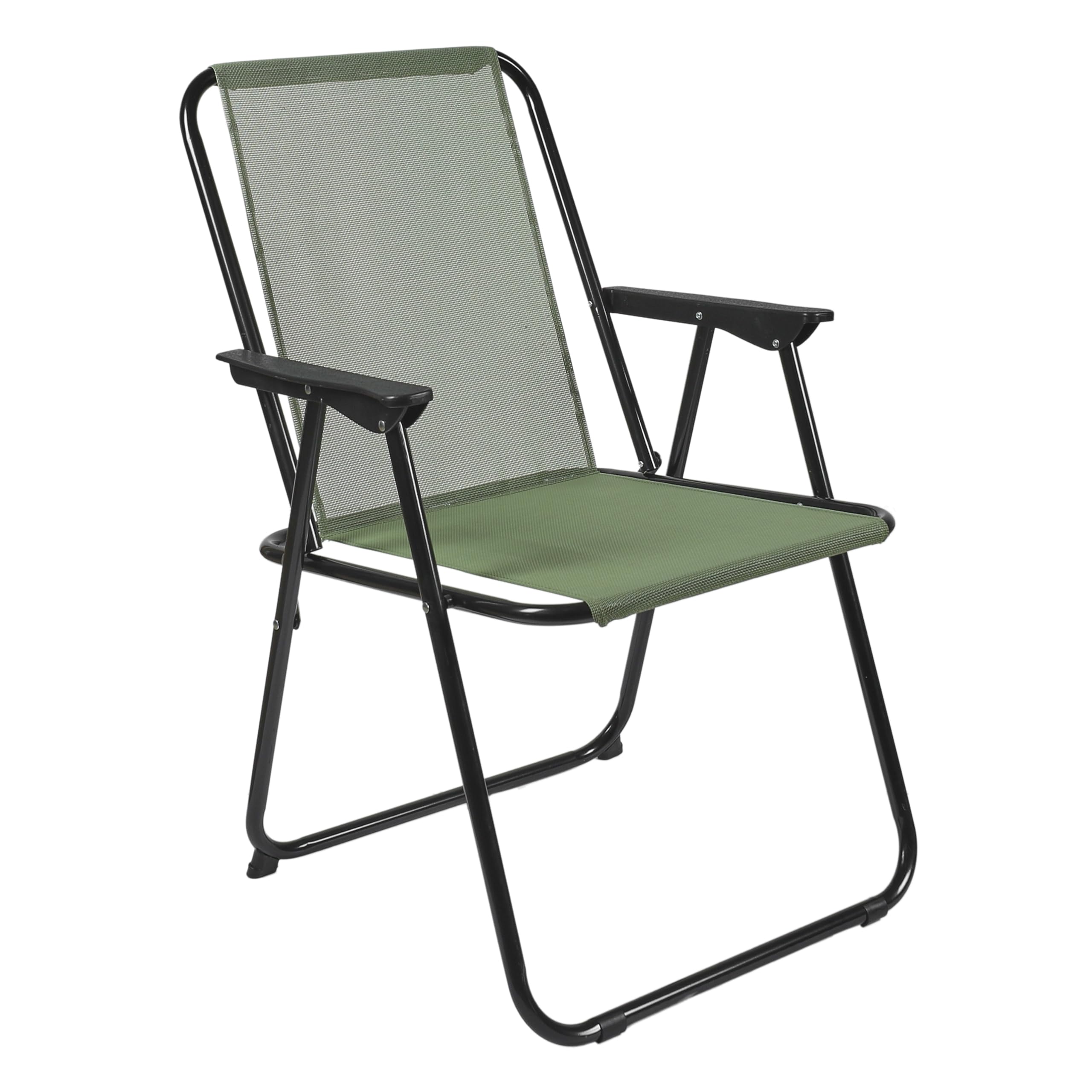 HOME DECO FACTORY - HDO0344 Chaise Pliante Kaki - Mobilier d'Extérieur - Assise d'Extérieur - Dimensions 51 x 75 x 60 cm - Hauteur Assise 36 cm - Traitement UV - Textile Vert
