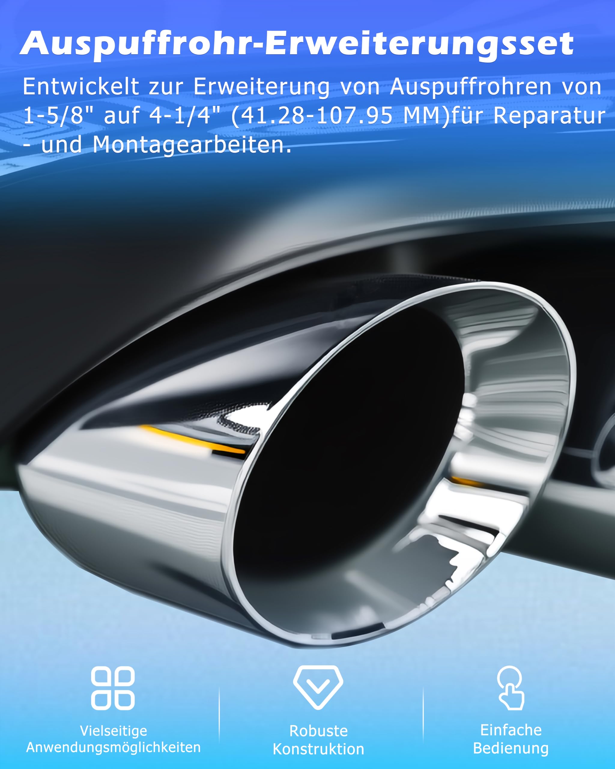 DAYUAN Rohraufweiter Auspuffrohr Expander Set, Rohrspreizer & Rohraufweiter Werkzeug für Auspuffrohre