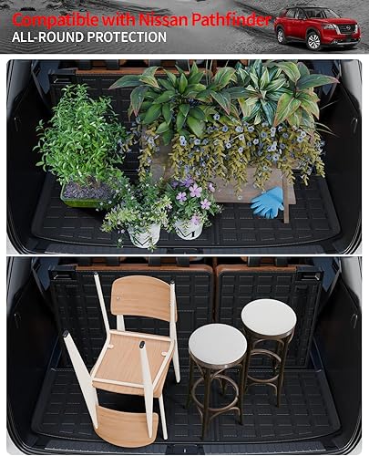 Miniatura 5 de Alfombrilla de carga compatible con Nissan Pathfinder 2022 2023 2024, forro de carga TPE para todo tipo de clima, accesorios Pathfinder 2023