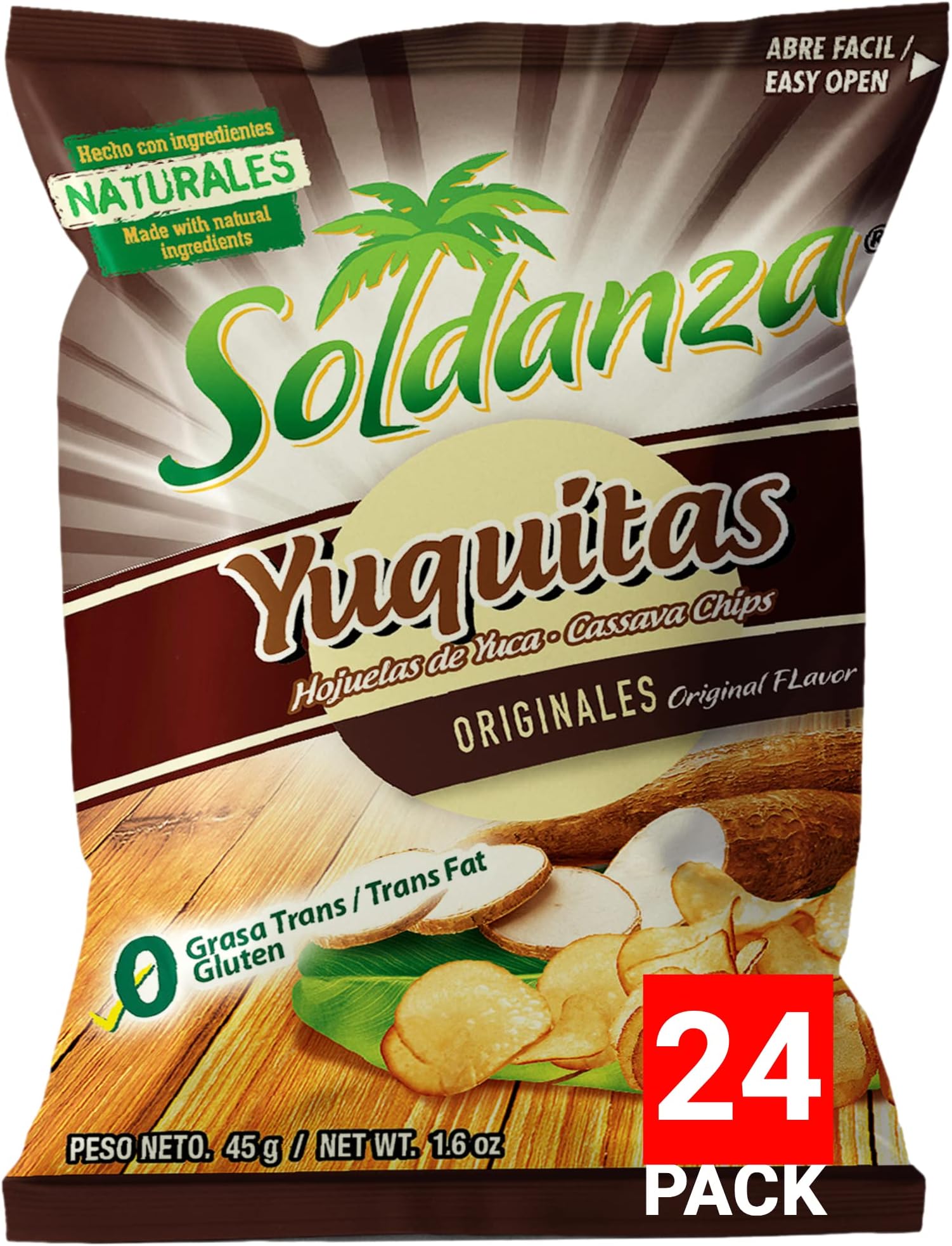 Yuca/Cassava Chips, 1.59 Oz (Pack of 24)