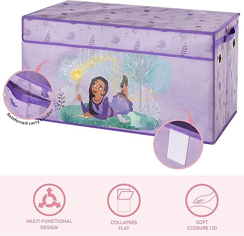 Miniatura 10 de Idea Nuova Baby Shark - Baúl plegable para almacenamiento de juguetes de niños, duradero, con tapa