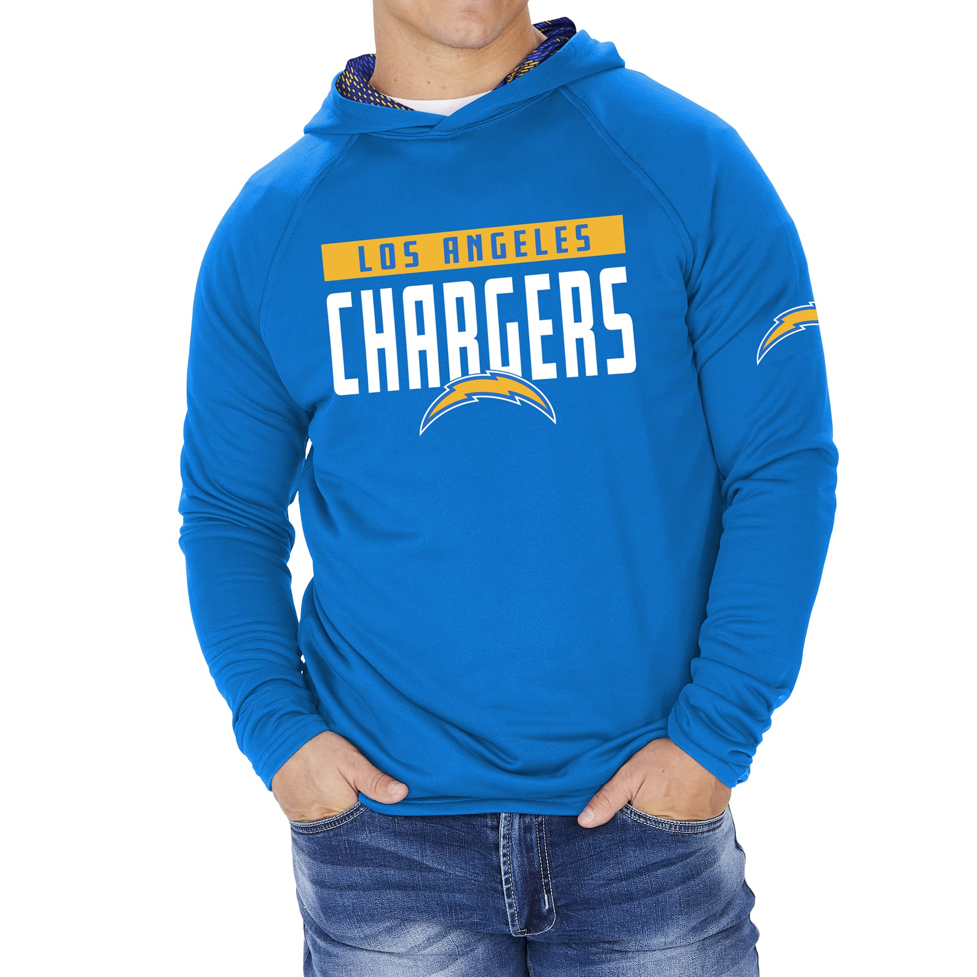 Zubaz NFL Football Men's Solid Team Hoodie with Camo Lined Hood and Sleeve Graphic — view 85