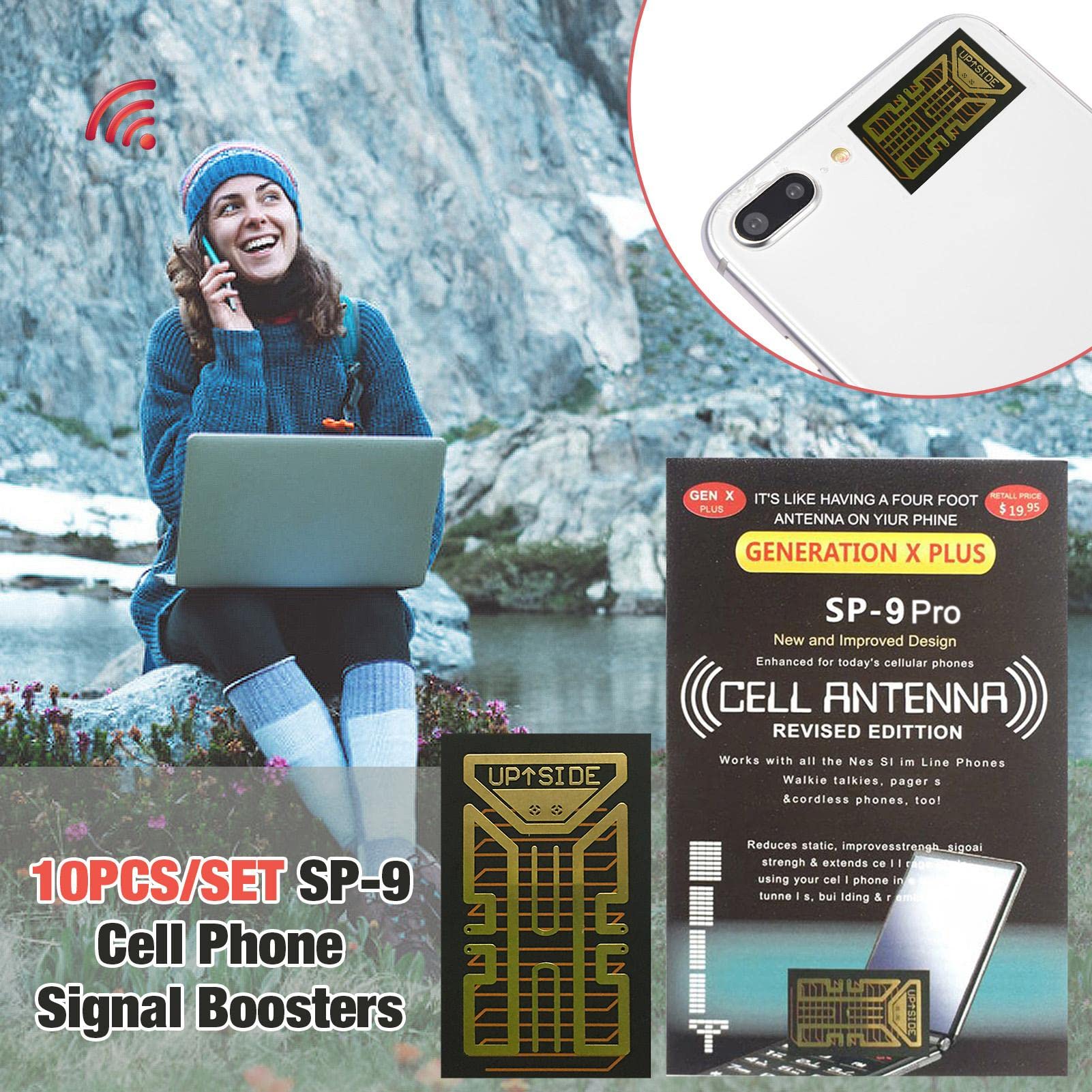 Autocollants Signal téléphone Portable,10 Autocollants -9Pro pour Signal téléphone Portable | Amplificateur d'antenne d'amélioration du Signal réseau