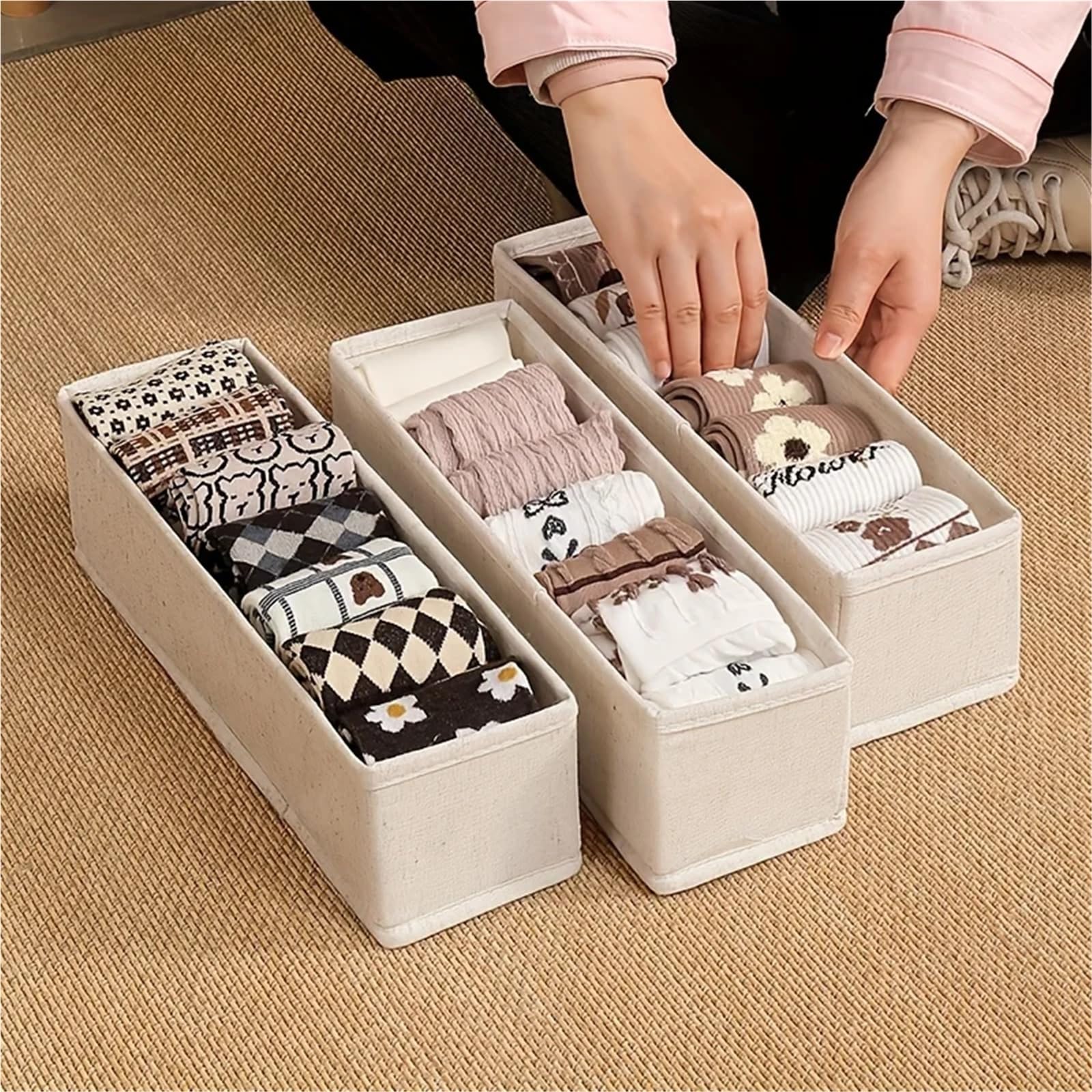 MRKU Boîte de Rangement pour sous-vêtements, Chaussettes et Soutiens-Gorge, Armoire légère pour Pantalons, Dressing, Chambre à Coucher