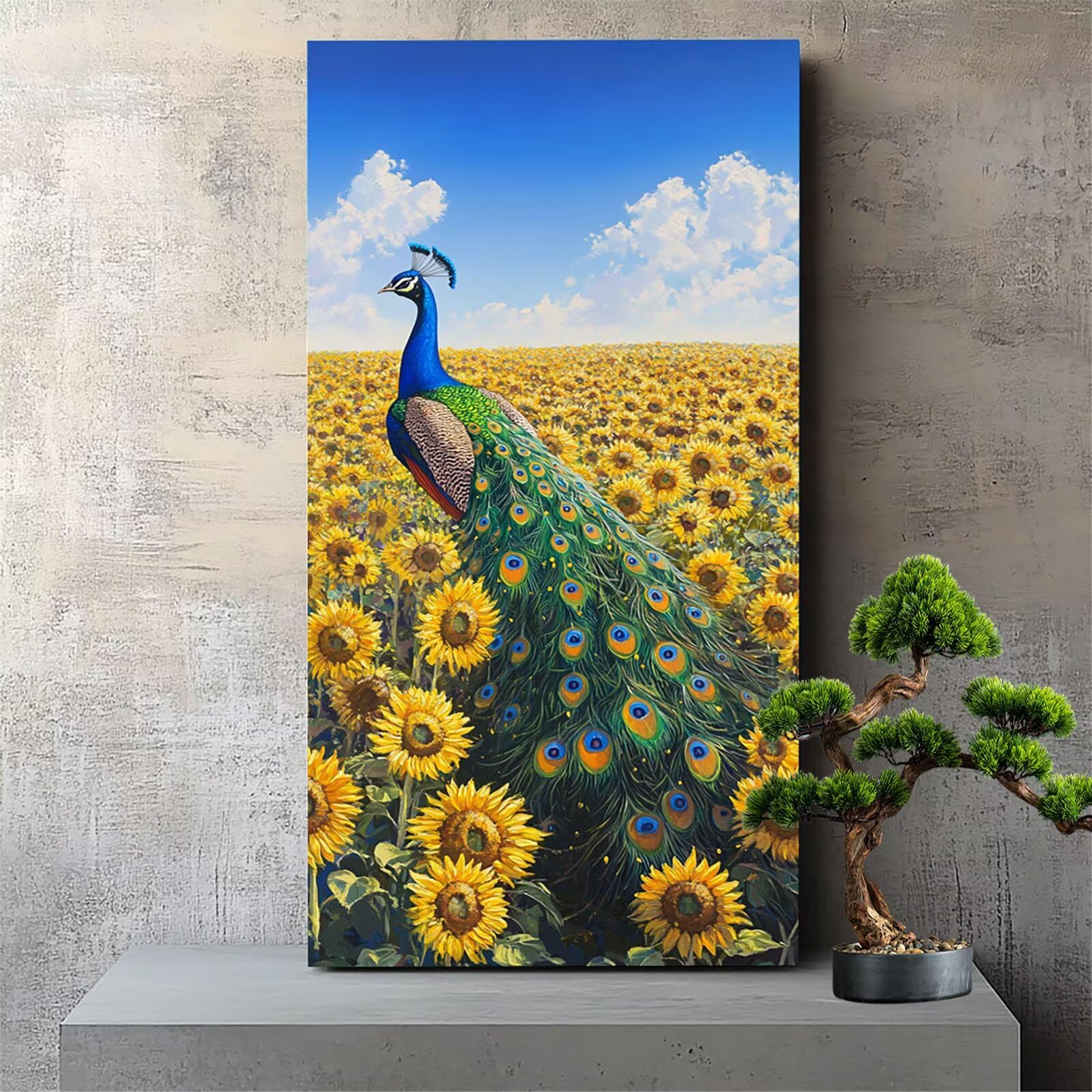 画材 Peacockesque Amazon.com: Sense Canvas Peacock Elegance 56 Canvas Art