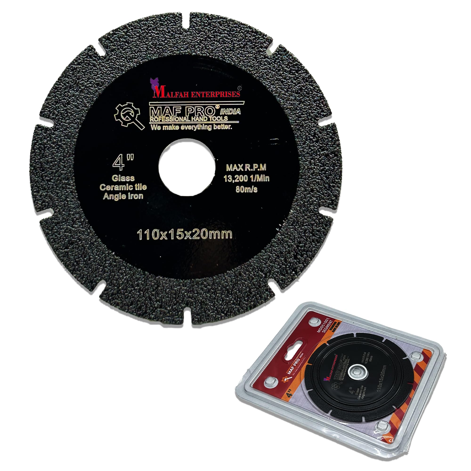 Malfah Diamond Blade for Multi-Material Cutting Ceramic Tiles, Marble, Granite, Metal, Wood, Pvc Mdds1001 Maf 110x15x20mm Segment Black 4" (B0D9W8D4G3) Amazon Price History, Amazon Price Tracker