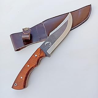 Handmade Custom Rhino Motif Hunting Knife,Outdoor knife With Sheath,11.02 '' Full Tang Blade Camping Knife,Belt Knife For Outdoor Activite,Fishing,Hunting,Survival,Army,Bushcraft-Tracker knife,Ultra Sharp blade - yatagan