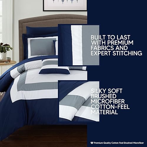 Miniatura 3 de Juego de cama de 10 piezas Chic Home patrón duque de colores todo en una bolsa