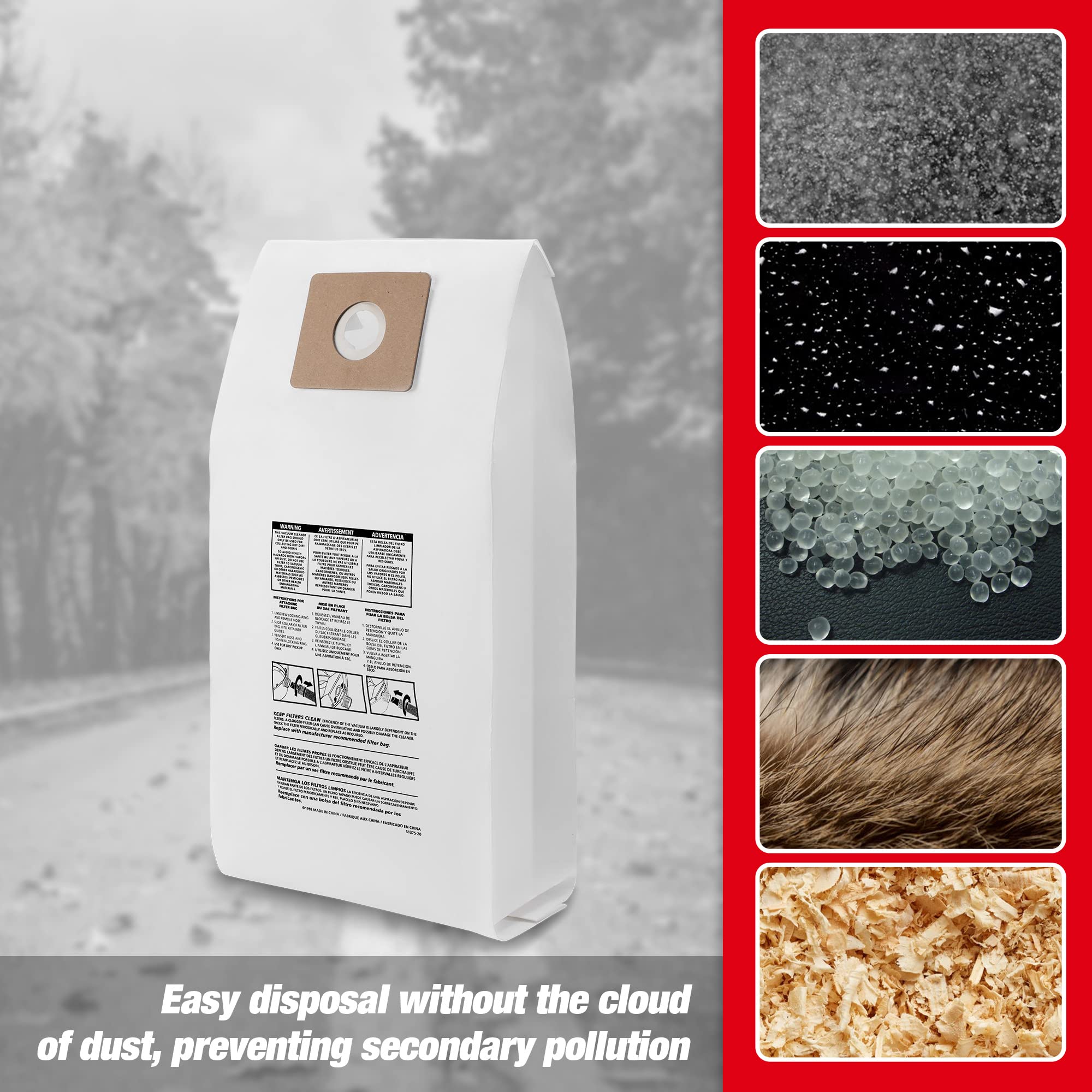 Shop-Vac 91931 3.5 Gallon Dust Collection Filter Bag, 6PCS