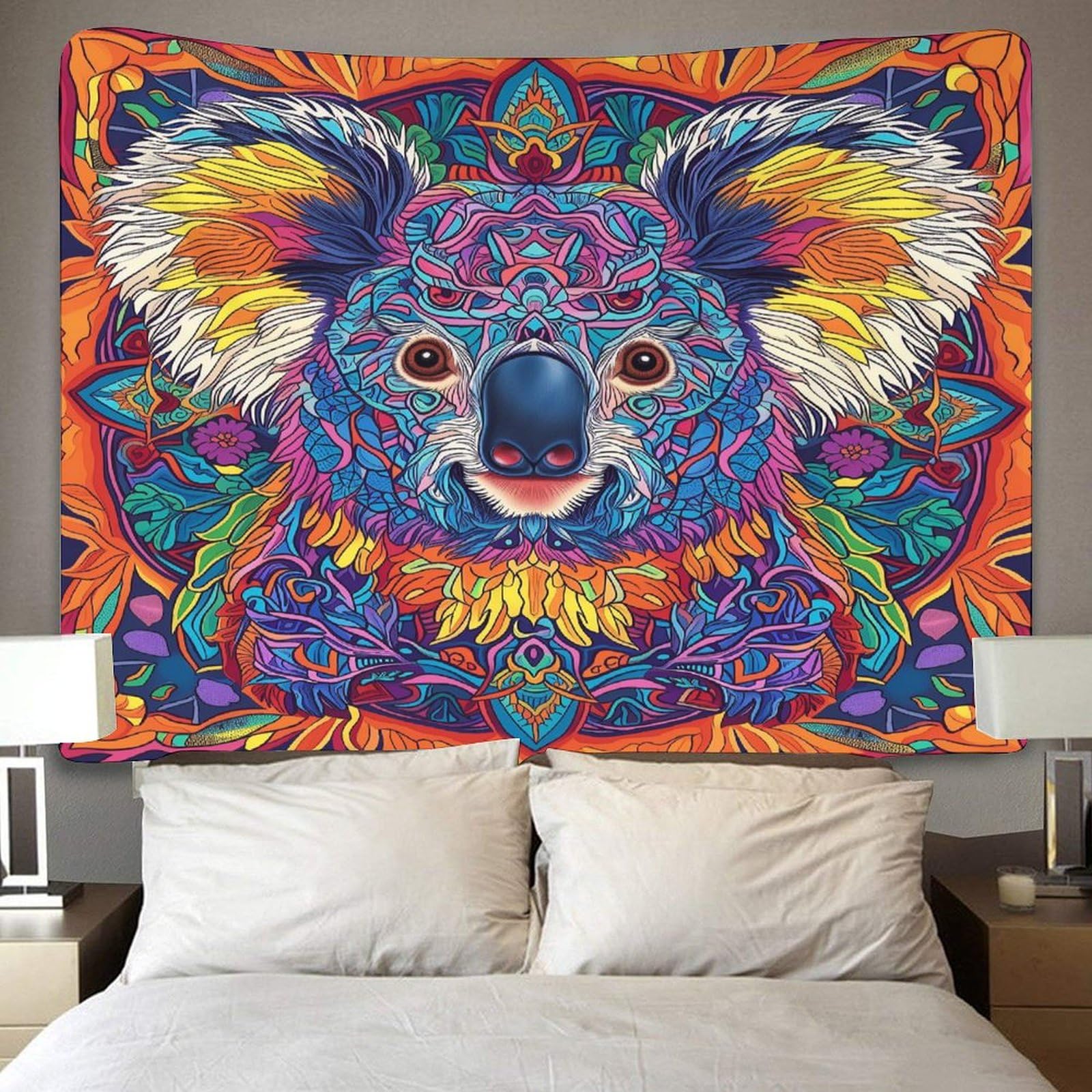 Tapisserie Murale Koala 3D Effet Tissu - 70x100 Cm, Décoration Chambre, Salon, Serviette De Plage - 2