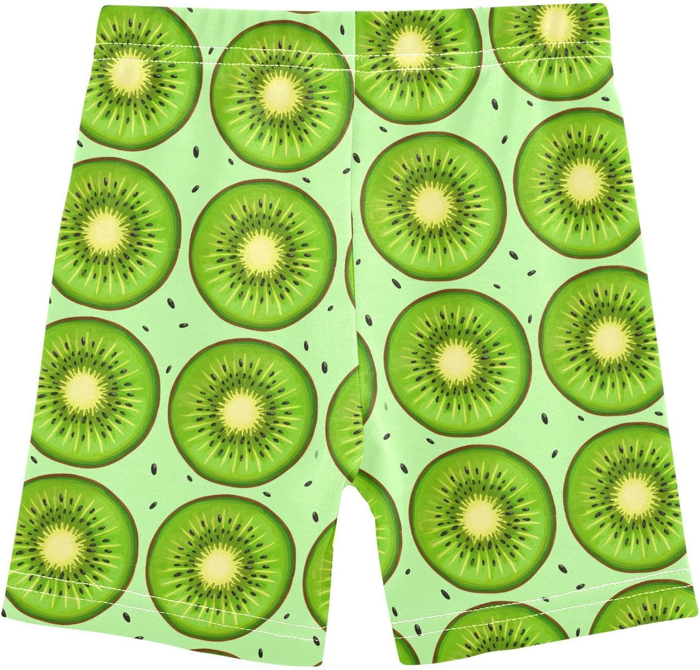 Green Kiwi Fruit Girls Bike Shorts Toddler Soft Cotton Active Biker Shorts