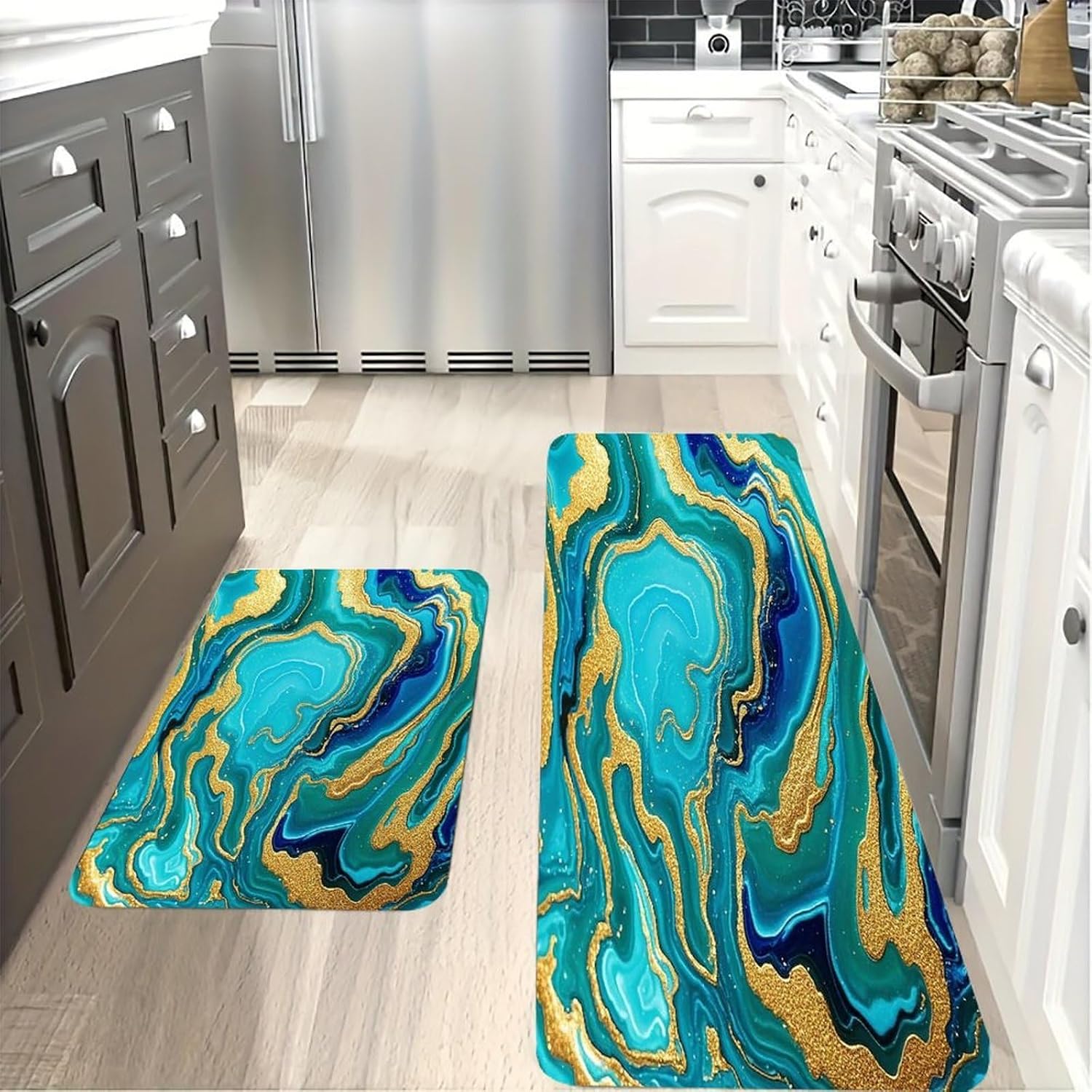 Kitchen Mats for Floor 2PCS Kitchen Rugs Absorbent Standing Mats