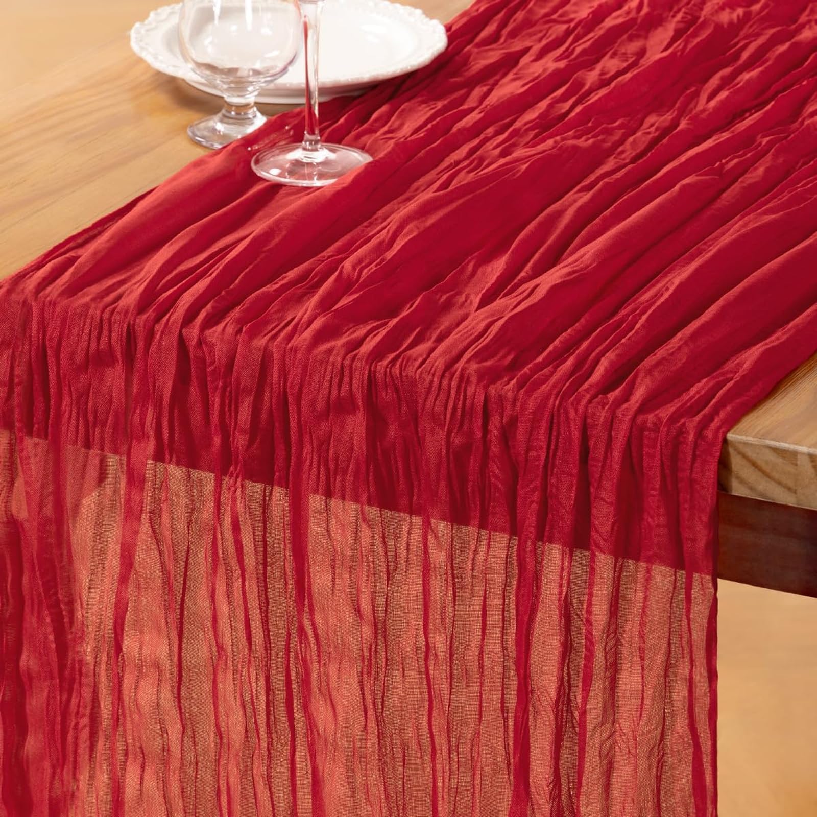Runner da tavola in tulle velato per fai da te, artigianato, matrimoni, compleanni, tè, picnic, Natale, decorazione della cucina, 90 x 300 cm