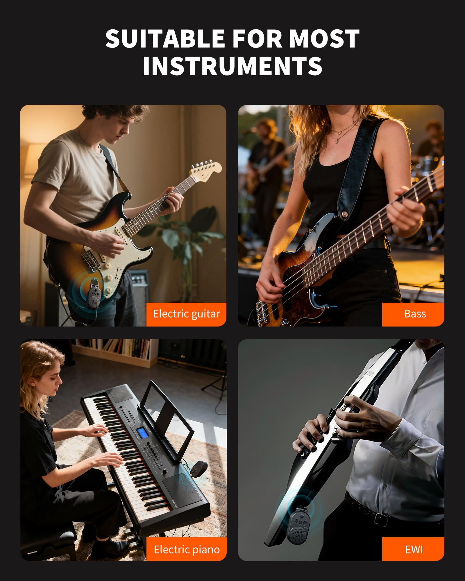 POGOLAB Amplificador de guitarra, mini amplificador enchufable de 5 W con control de música y volumen, amplificador de práctica Bluetooth recargable, altavoz combinado de bolsillo portátil para