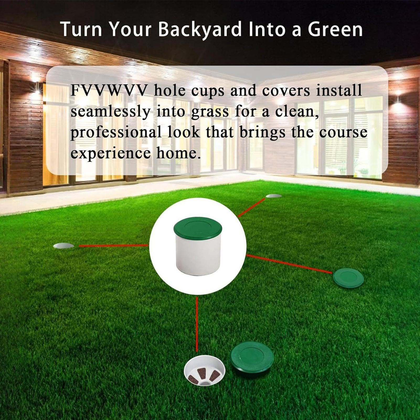 Juego De Vasos Para Hoyos De Golf: Accesorios De Ayuda Para Entrenamiento De Putting Green, Vasos De Inserción Duraderos Para Práctica En El Campo, Equipo Para Patio Trasero | Juego De Copas De Puttin