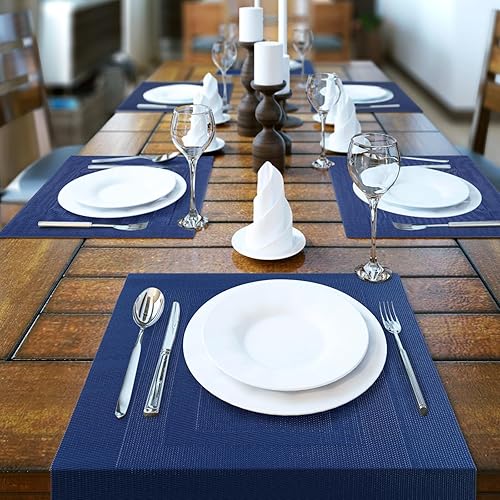 Miniatura 7 de Juego de 6 manteles individuales resistentes al calor, lavables, para interiores y exteriores, antideslizantes, fáciles de limpiar, duraderos, de