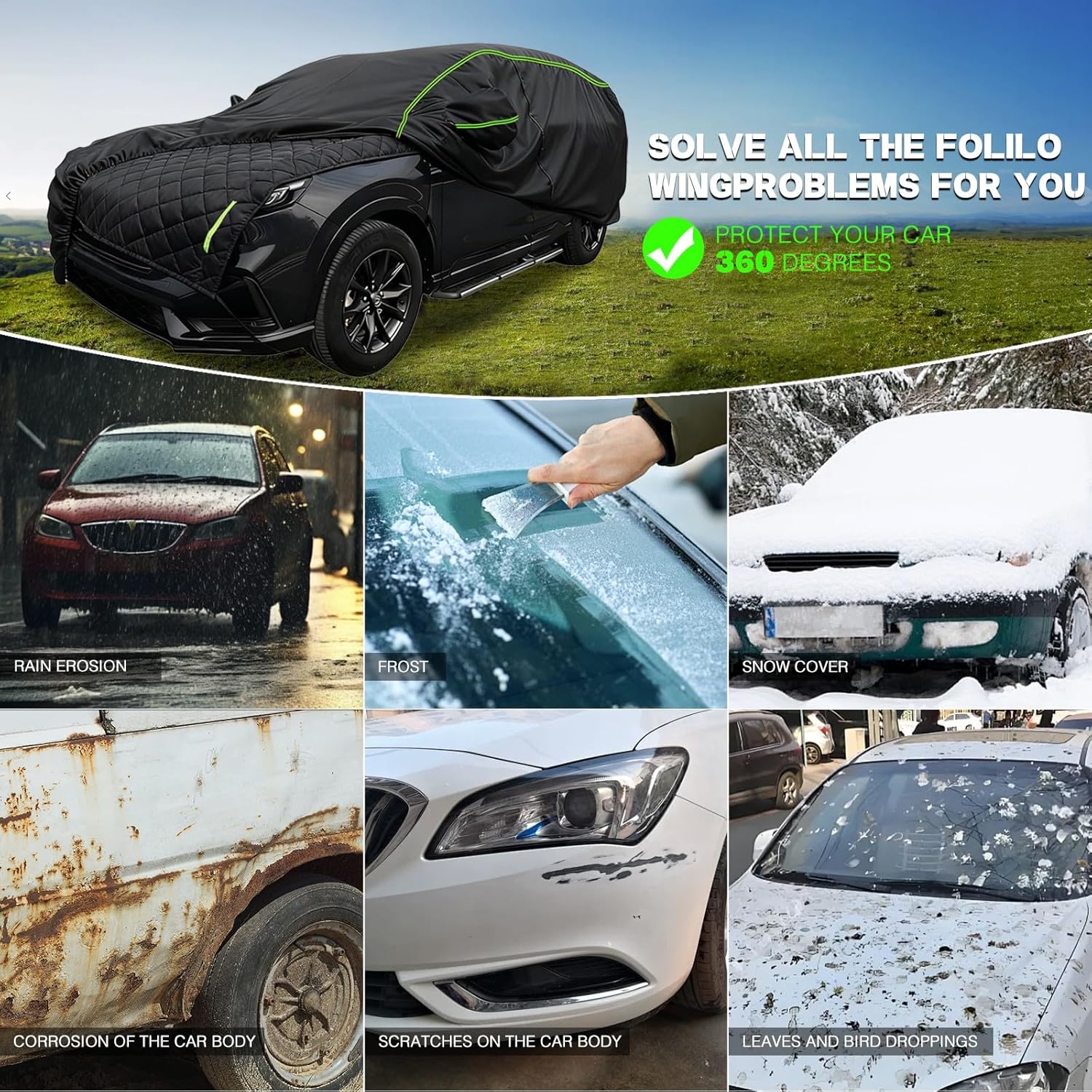 Latest 2 in 1 Heavy Duty Hail Protector Car Cover for Saturn Ion Red Line Quad Coupe (2004) Anti-Hail Waterproof Car Covers UV/Wind/Snow Protection with Soft Liner,Suitable for Outdoor Use ri1346qa