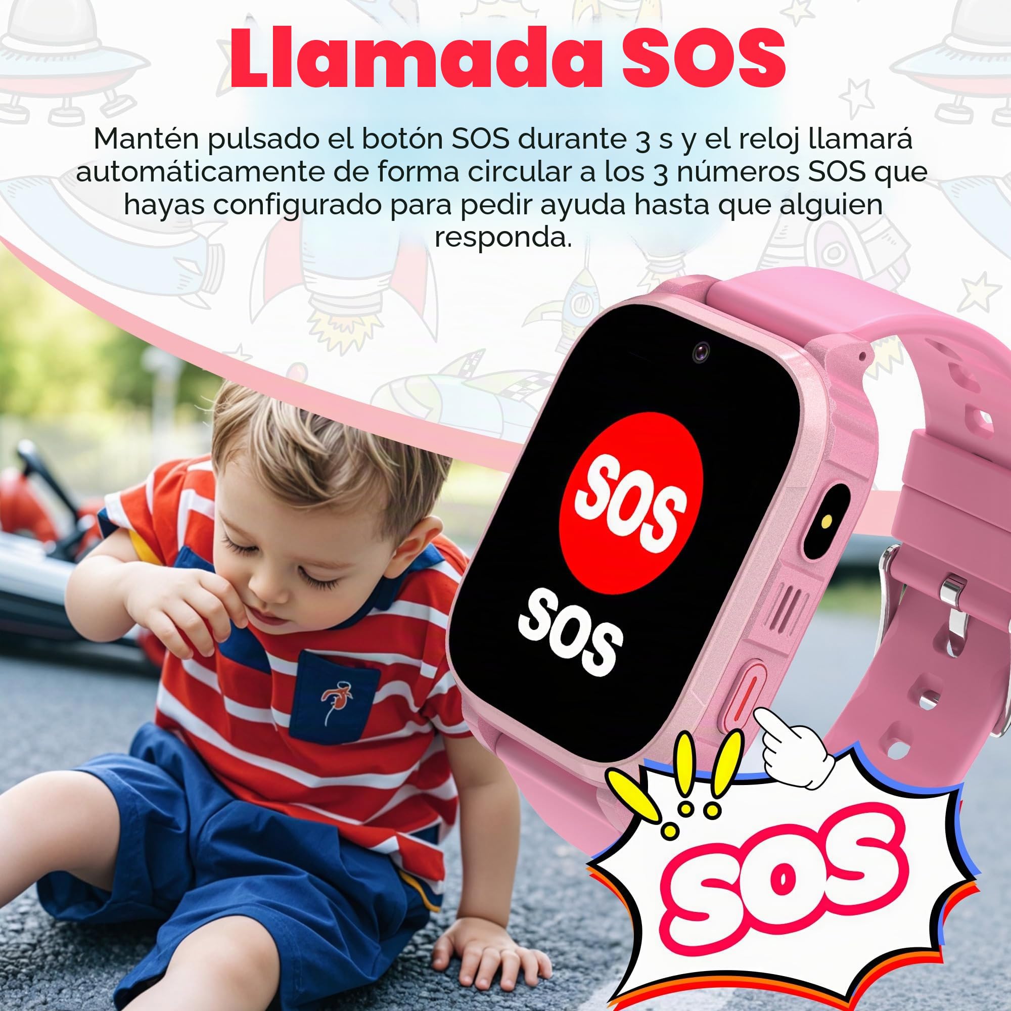 4G Reloj Inteligente Niño, Smartwatch Niños con GPS y Llamadas Teléfono Videollamada SOS Chat de Voz Modo Clase Juego IP68 Despertador, Reloj Niños con GPS y Llamadas Regalo Cumpleaños Niño Niña