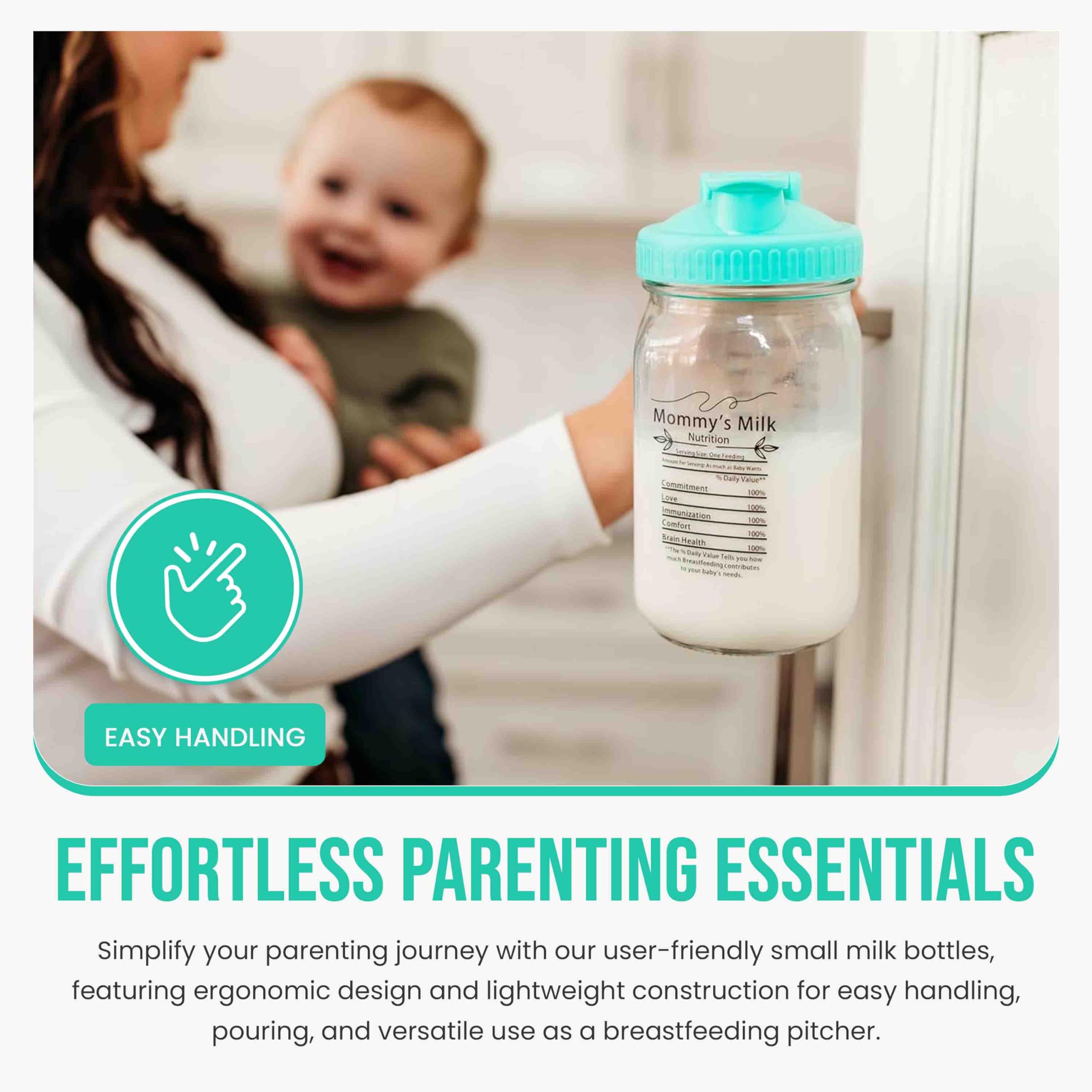 Glass Breast Milk Pitcher Set - 2 Pack 32oz Airtight Storage Containers With Dissolvable Labels