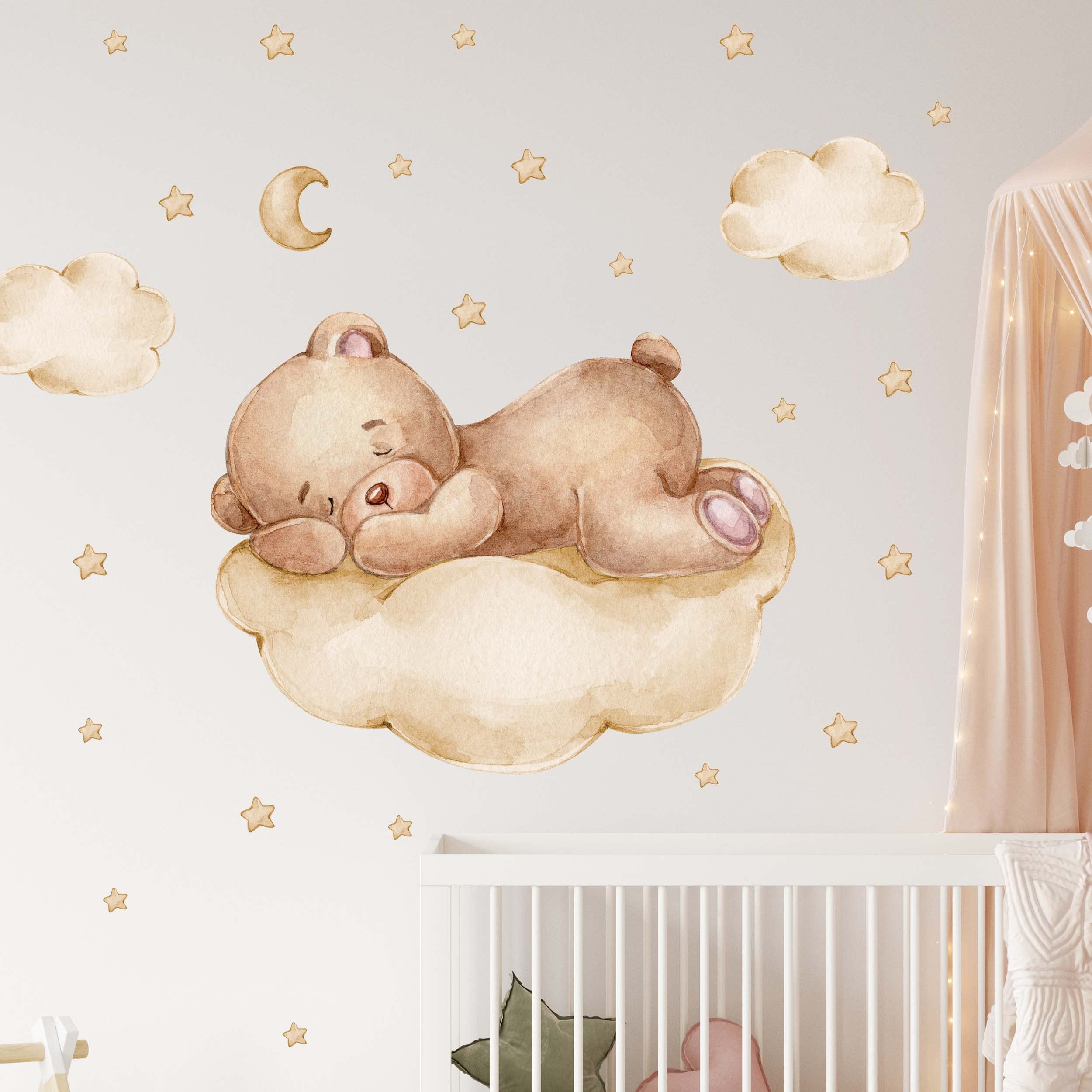 Wandtattoo Bär – Lustiger Aufkleber Als Wanddurchbruch-Deko Fürs Wohn- Oder Kinderzimmer, 68x57 Cm