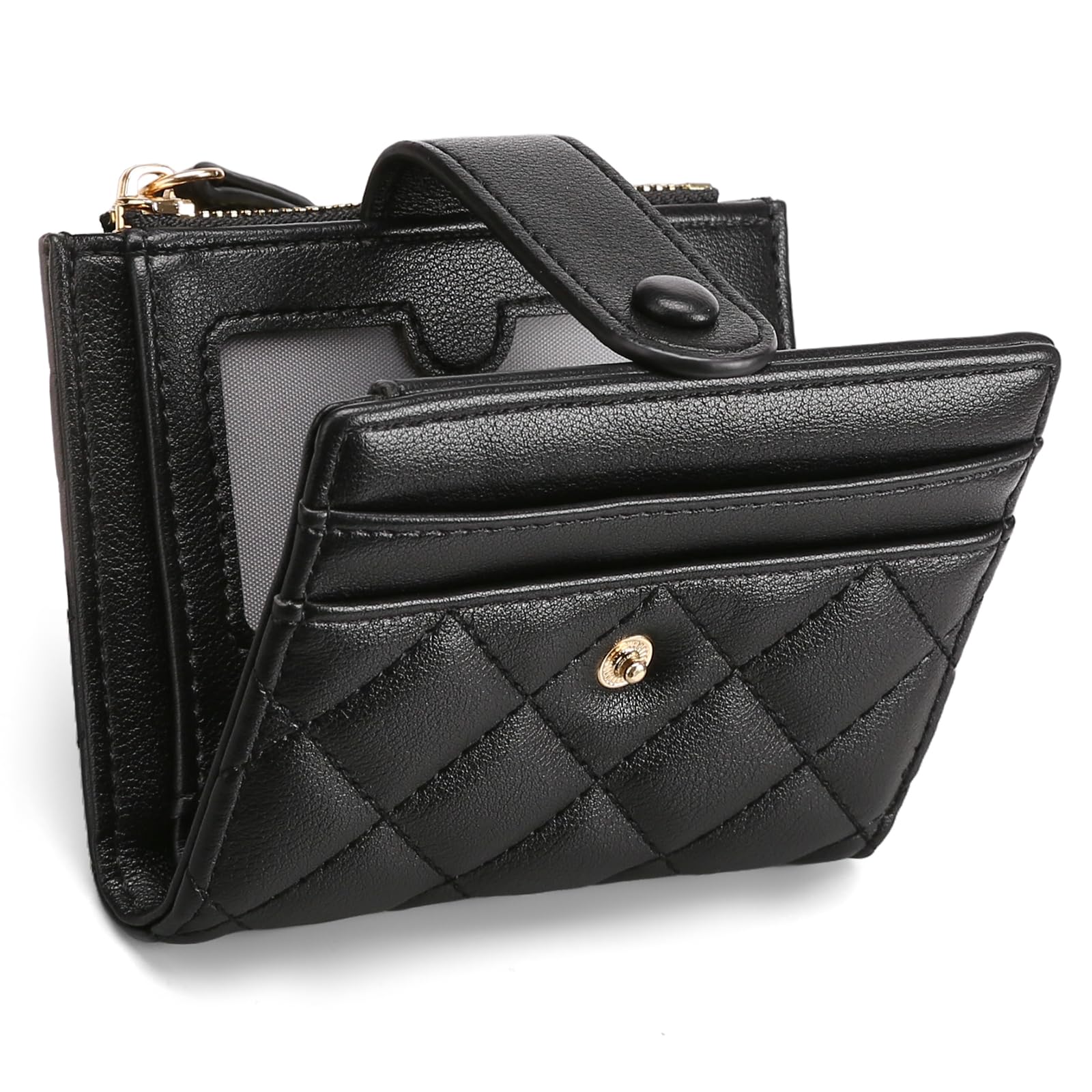 GAEKEAO Slim Bifold Leather Wallet for Women with RFID Blocking & Zipper Coin Purse, Ideal for Daily Use