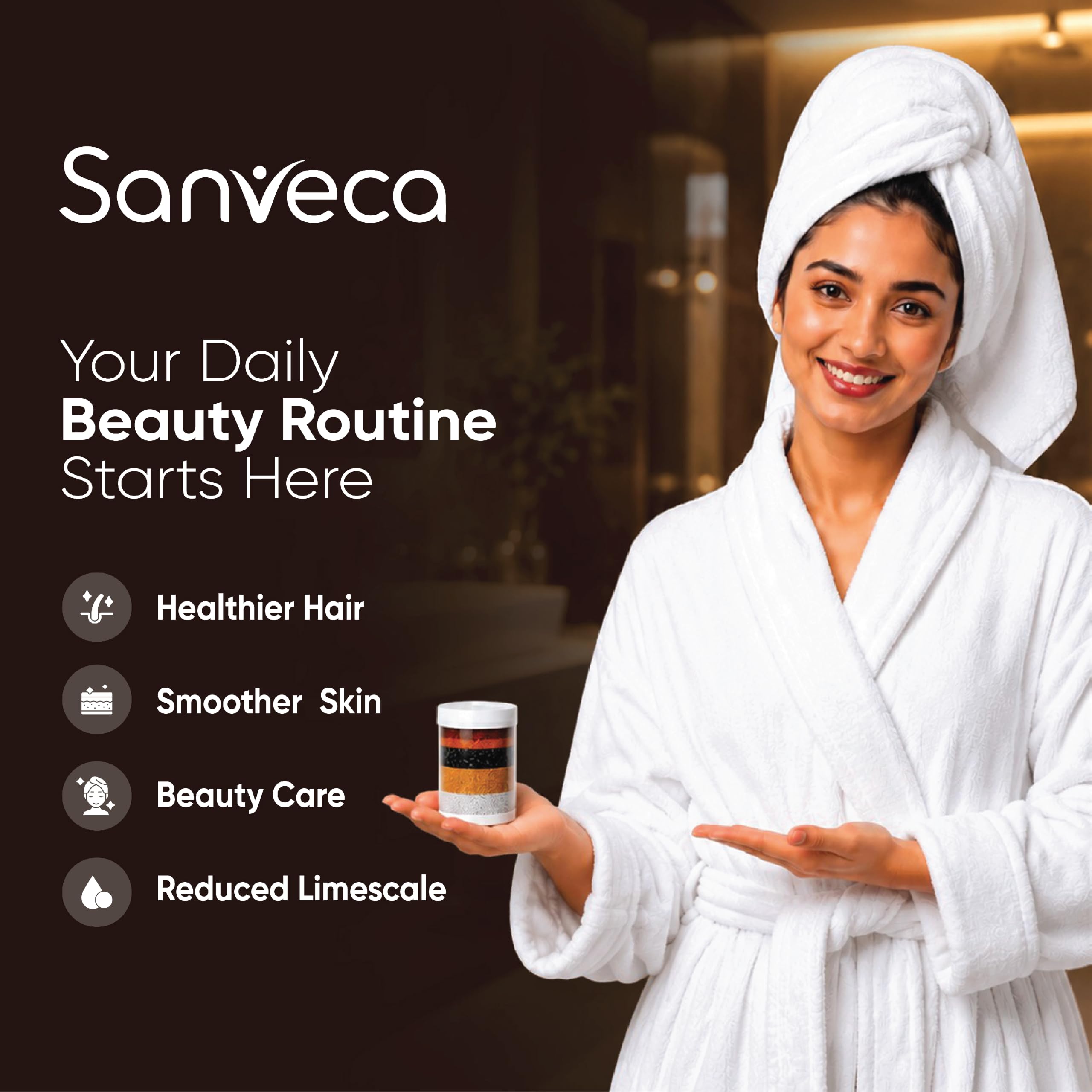 Sanveca Shower Filter - Hard Water Reduction -2