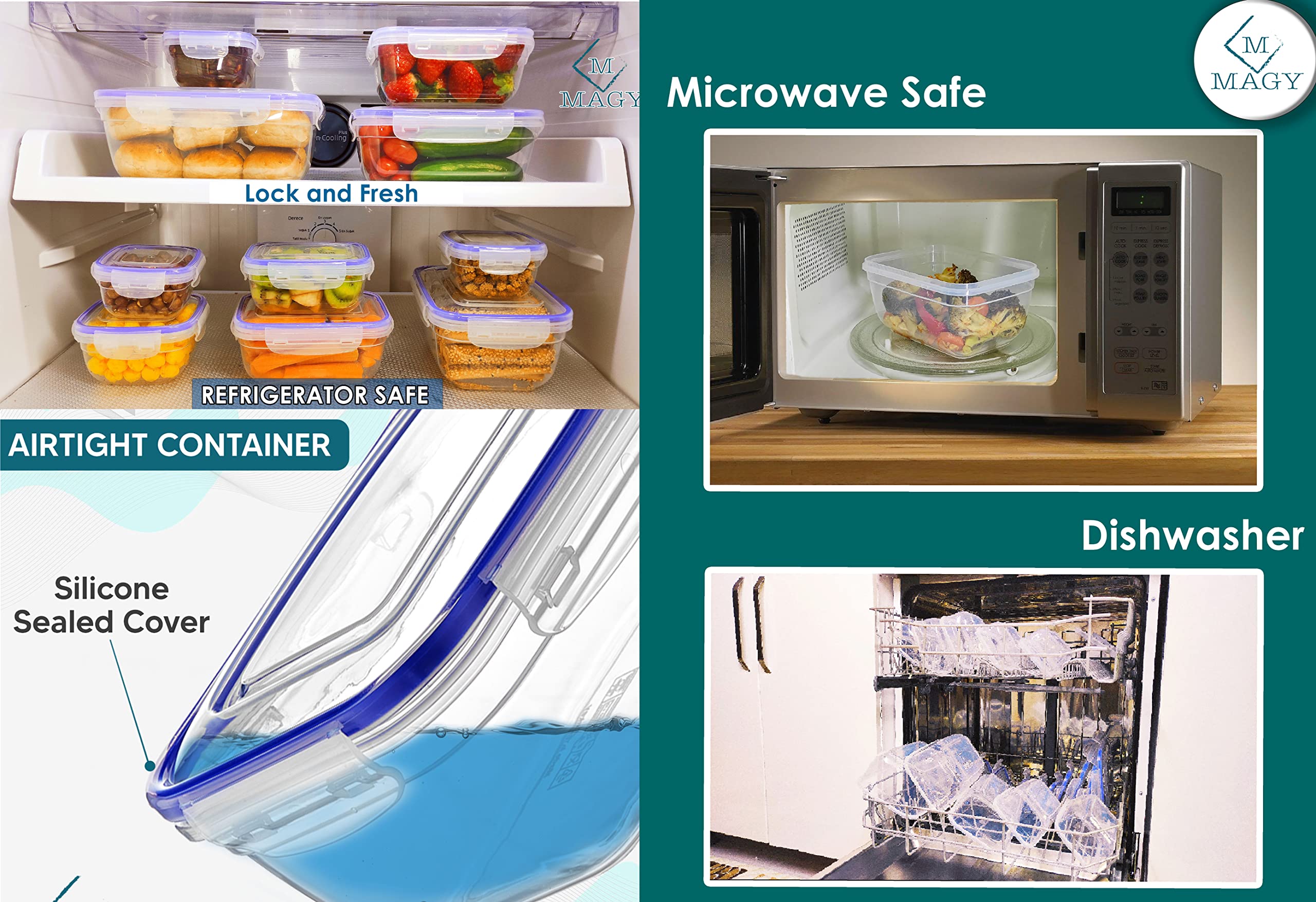 Rangement Alimentaire Empilable Lot De 20 - Hermétiques - Empilables - Sans BPA Boîtes Conservation Sistema