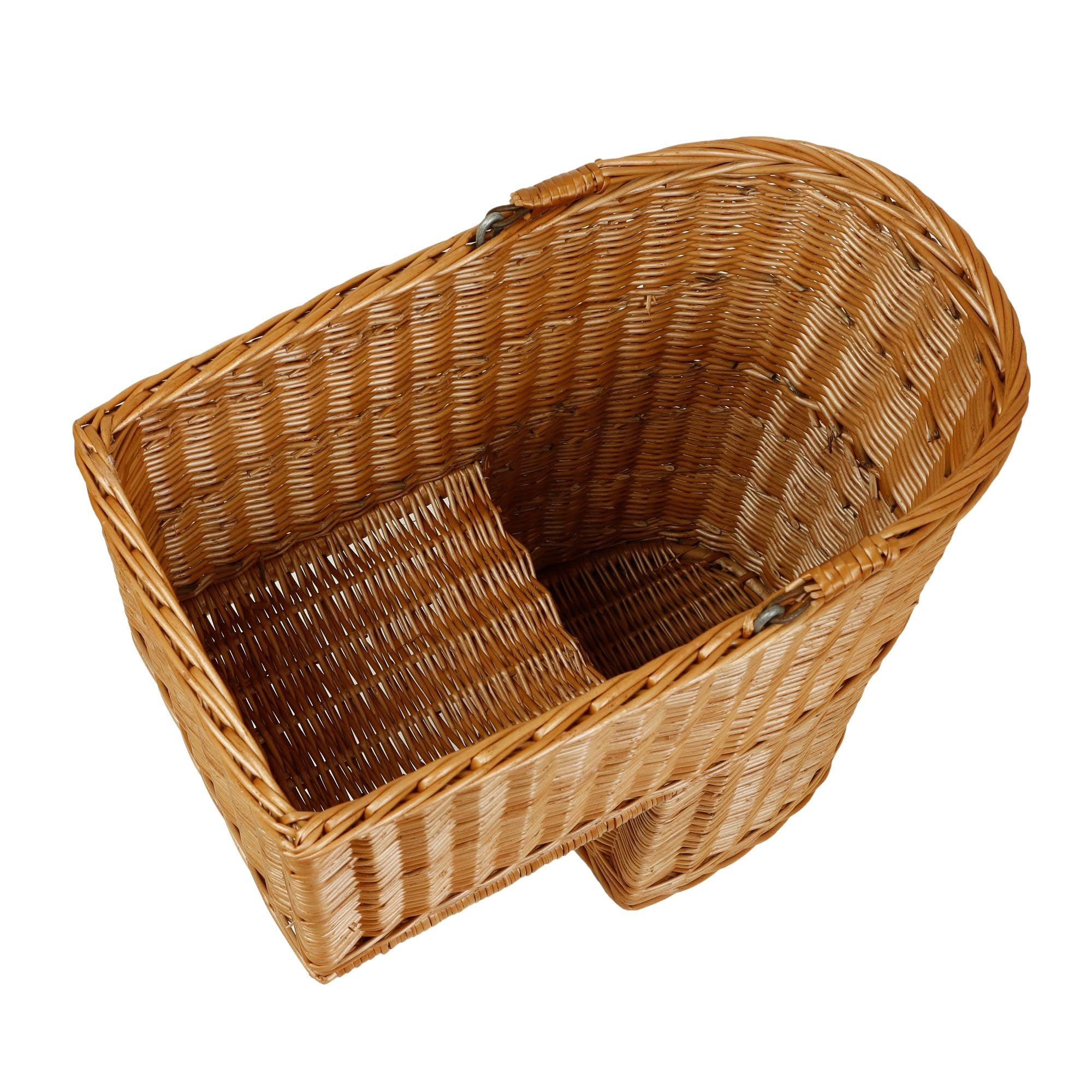 Lycce Cestino per scale con manico in vimini naturale, 20 l (40 x 22 x 40 cm)