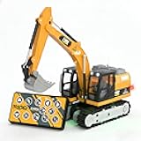 Vecktodisy 1/64 Scale RC Excavator, Metal Mini Remote Control Excavator with APP Bluetooth Control, Programmable Construction Toy, USB Rechargeable, Lights & Sound, for Kids & Adults