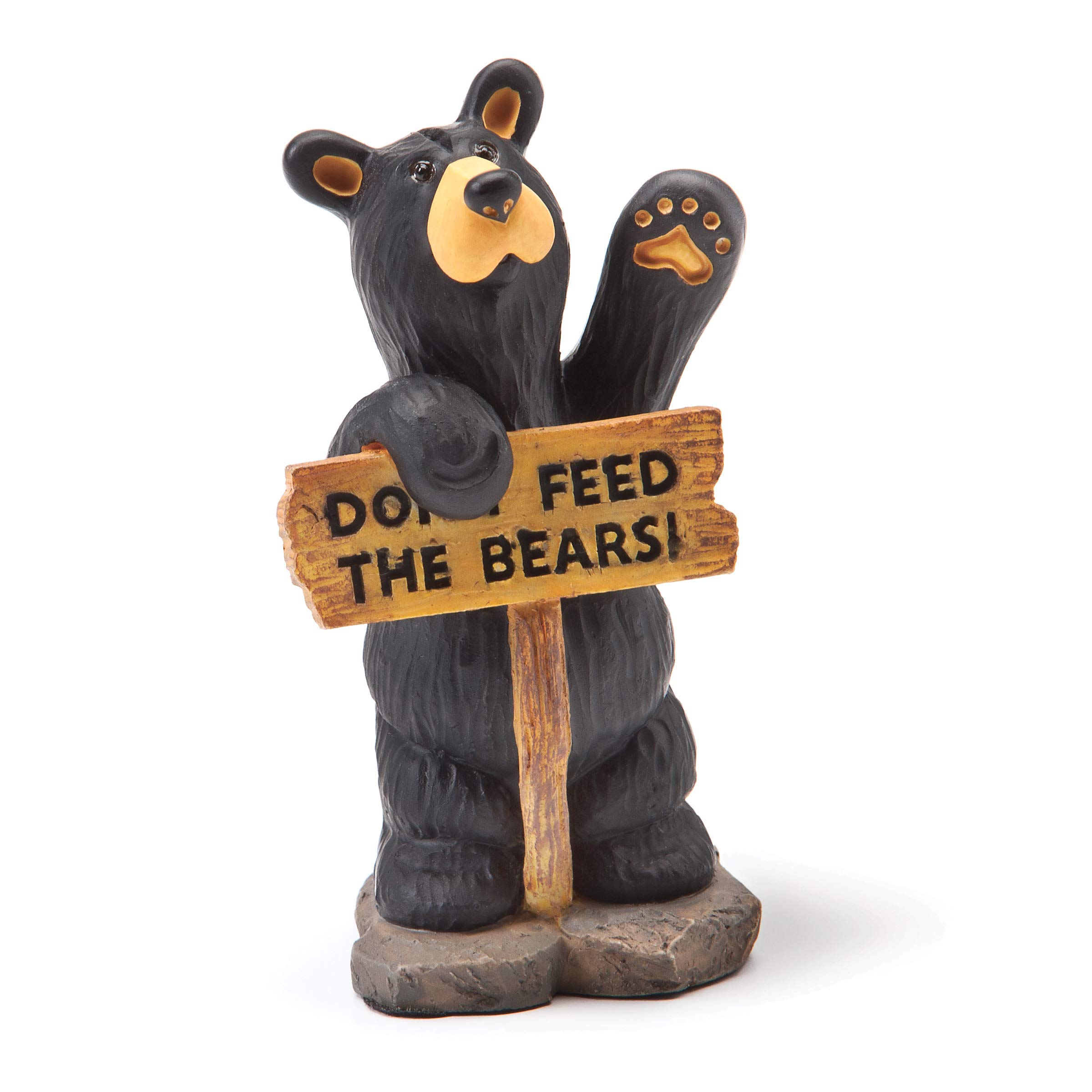 DEMDACO Bearfoots by Jeff Fleming Don't Feed The Bears Mini Black Bear 3 x 2 Hand-cast Resin Figurine Sculpture