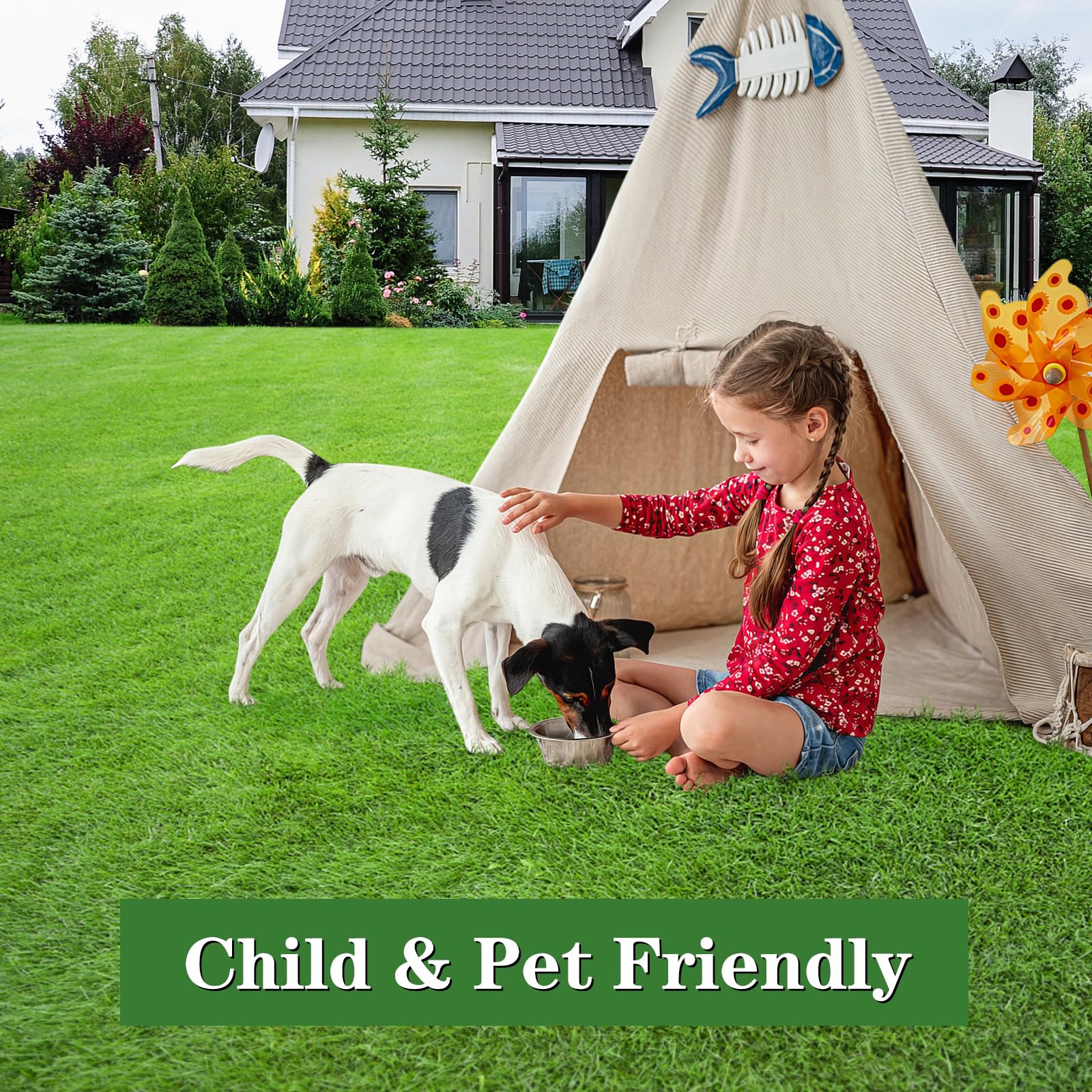 Zerbino in erba artificiale, 1,5 x 2,4 m, per interni ed esterni, tappeto erboso artificiale per cani, ingresso di casa, patio, prato, decorazione da giardino
