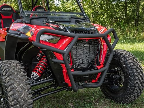 Miniatura 8 de SuperATV Parachoques delantero para Polaris RZR XP Turbo S 2018+, 2019+ XP 4 Turbo S, negro, tubo de acero resistente, recubrimiento en polvo,