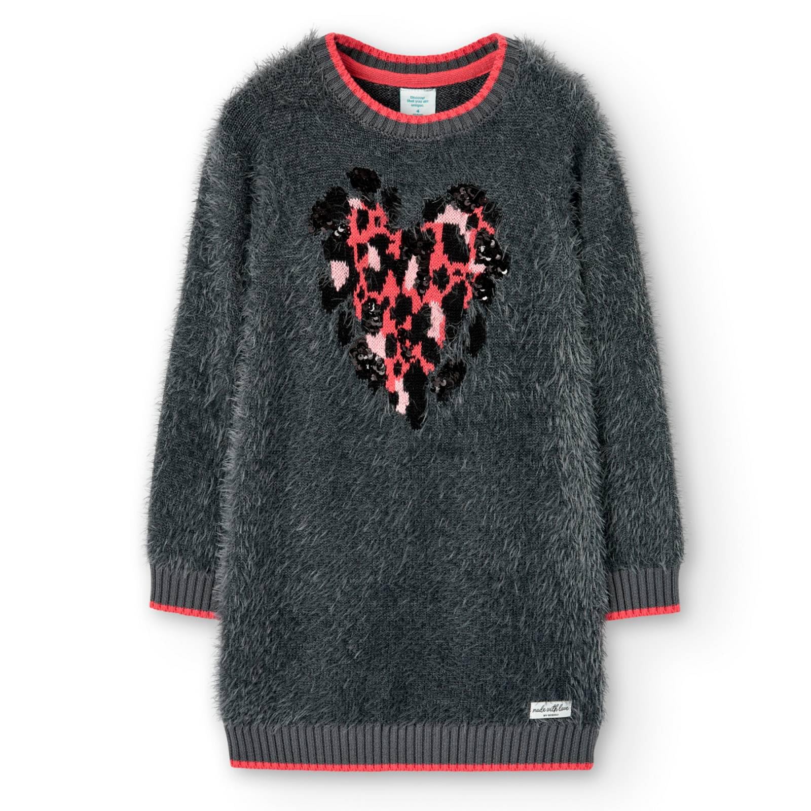 boboli Vestido Niña Manga Larga – Vestidos Fiesta Niña – Vestido Tricotosa - Ropa para niñas y Adolescentes de 4 años a 12 años (Estampado Flores, 4 años)