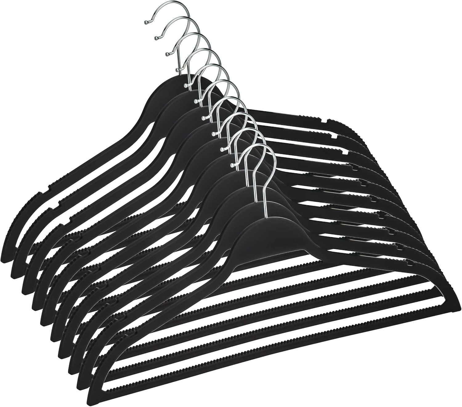 DecorRack Rubber Coated Hangers, NonSlip Rubber Coated