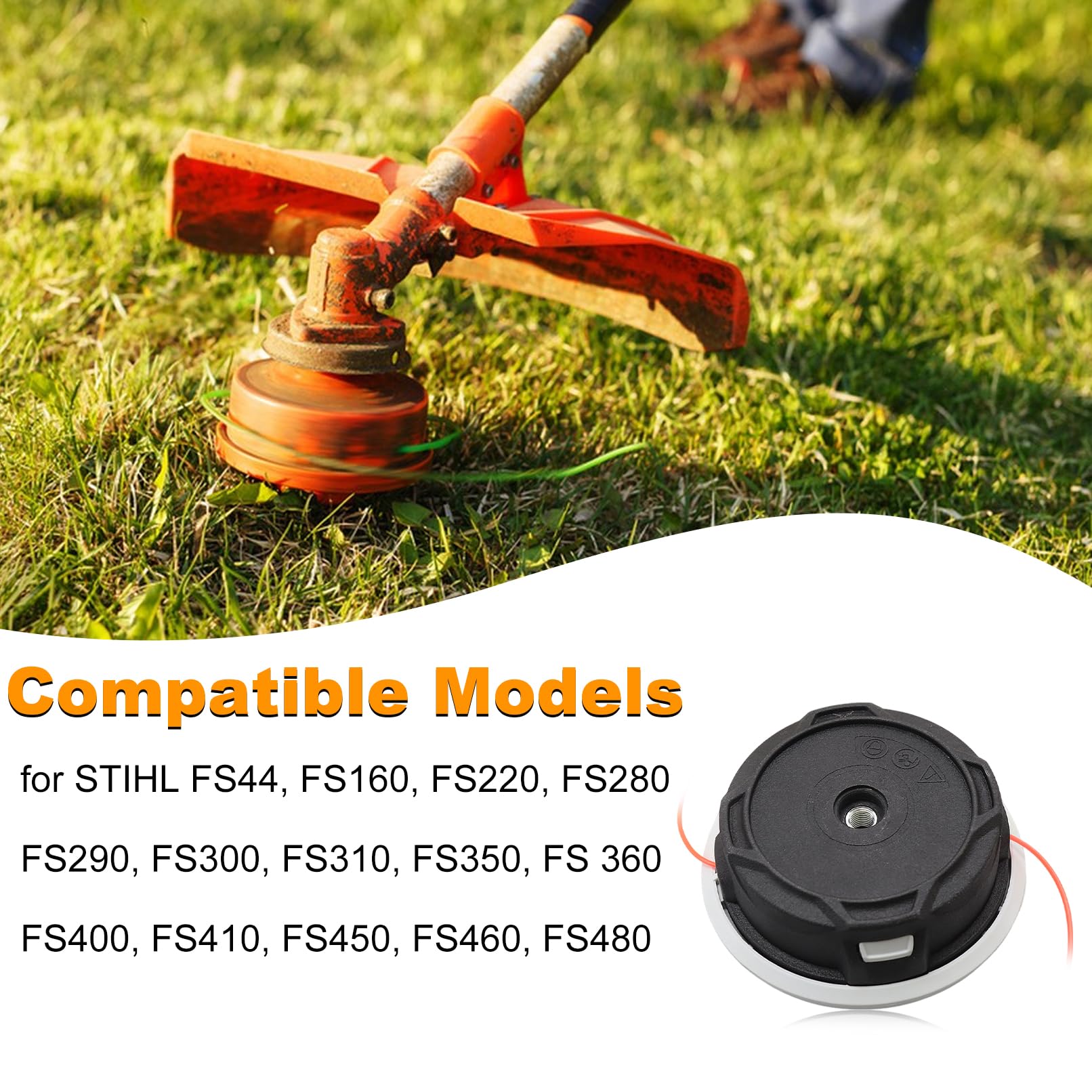 Autocut 46-2 Mähkopf Fadenkopf für Stihl FS220 FS280 FS290 FS300 FS310 FS350 FS360 FS400 FS410 FS450 FS460 FS480 FS490 Débroussailleuse, Ersatz OEM 4003 710 2115, M12x1.5 mm