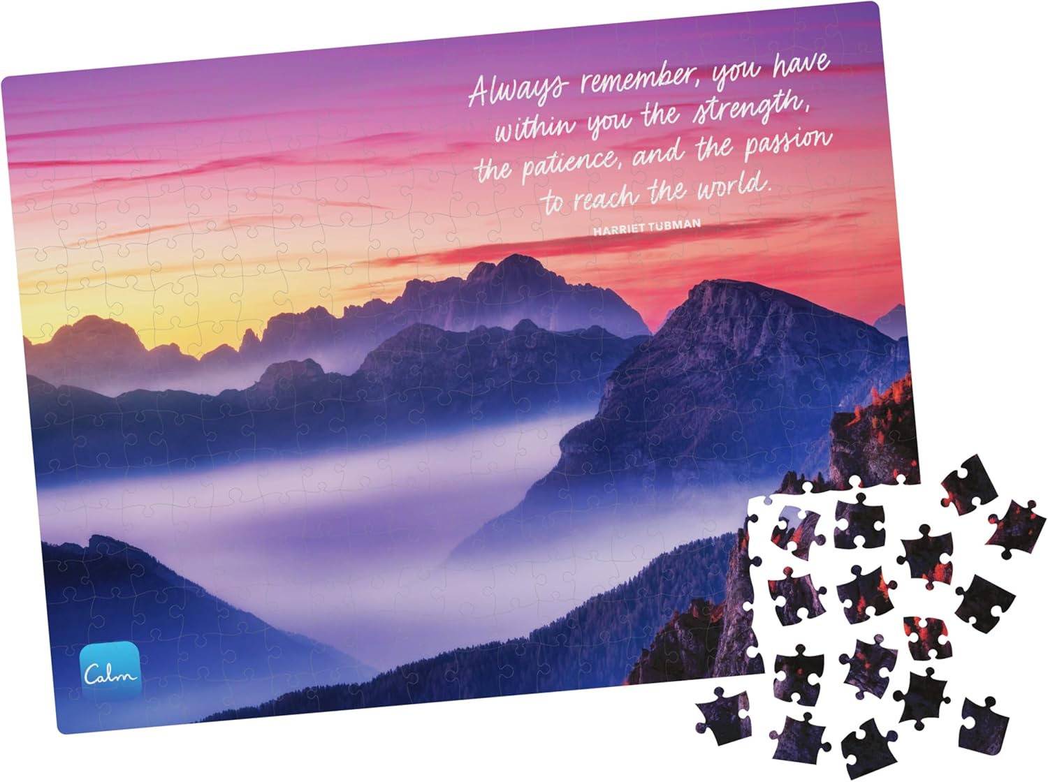 300-Piece Calm Jigsaw Puzzle for Relaxation, Stress Relief, and Mood Elevation, for Adults and Kids Ages 8 and up, Foggy Mountains