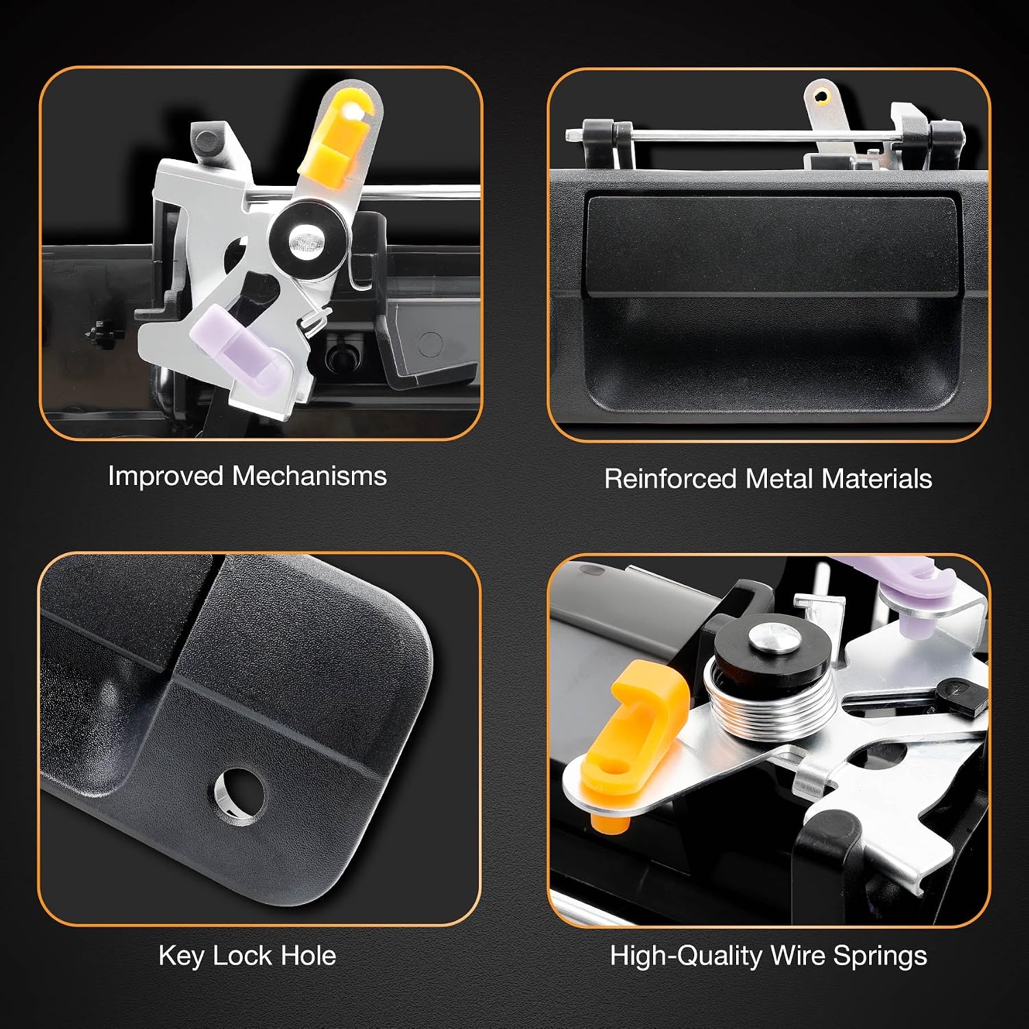 Gledewen Upgraded Metal Tailgate Handle Liftgate Latch Handle with Rear Camera Hole Lock Cylinder and 2 Keys, Compatible with 2007-2013 Toyota Tundra, Replaces# 81214 TO1915119 690900C051