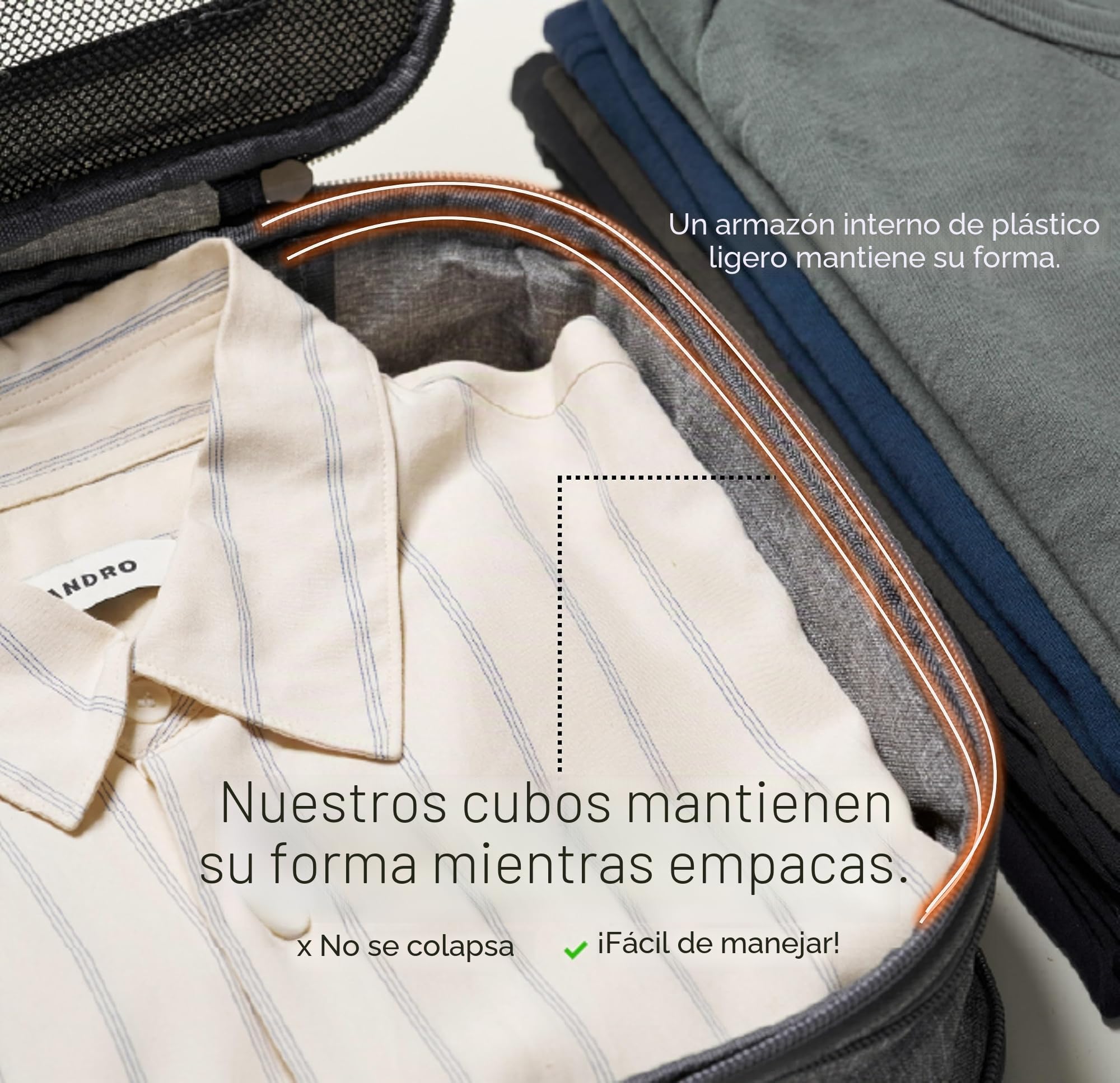 LeanTravel Juego de 6 organizadores de equipaje de compresión para equipaje, color gris