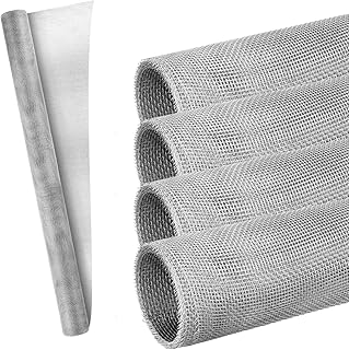 dszapaci 4er Set Lichtschachtabdeckung Aluminium 120x60cm Kellerschacht Abdeckung Insektenschutz Gitter Fliegengitter für Kellerfenster Lichtschacht Netz Schachtgitter