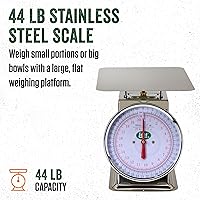 Vista 2 de LEM Productos Báscula de acero inoxidable de 44 libras, plata
