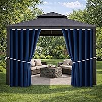 Vista 33 de DIVA EN CAMINO DEC Cortina de patio para exteriores, impermeable, oscurecimiento, con aislamiento térmico, cortinas interiores para dormitorio