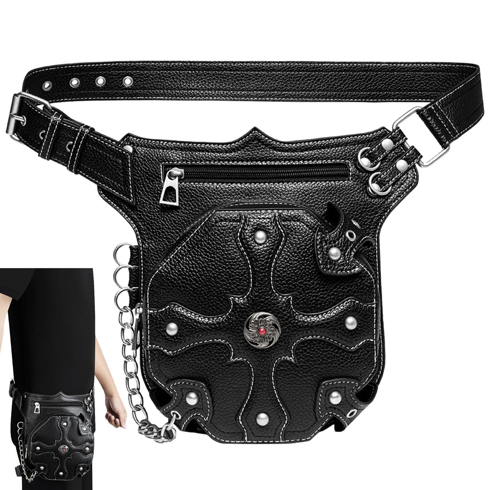 Steampunk-Taschen für Damen,Gothic Gürteltasche Bauchtasche | Vintage Motorradtasche Umhängetasche für Damen und Mädchen