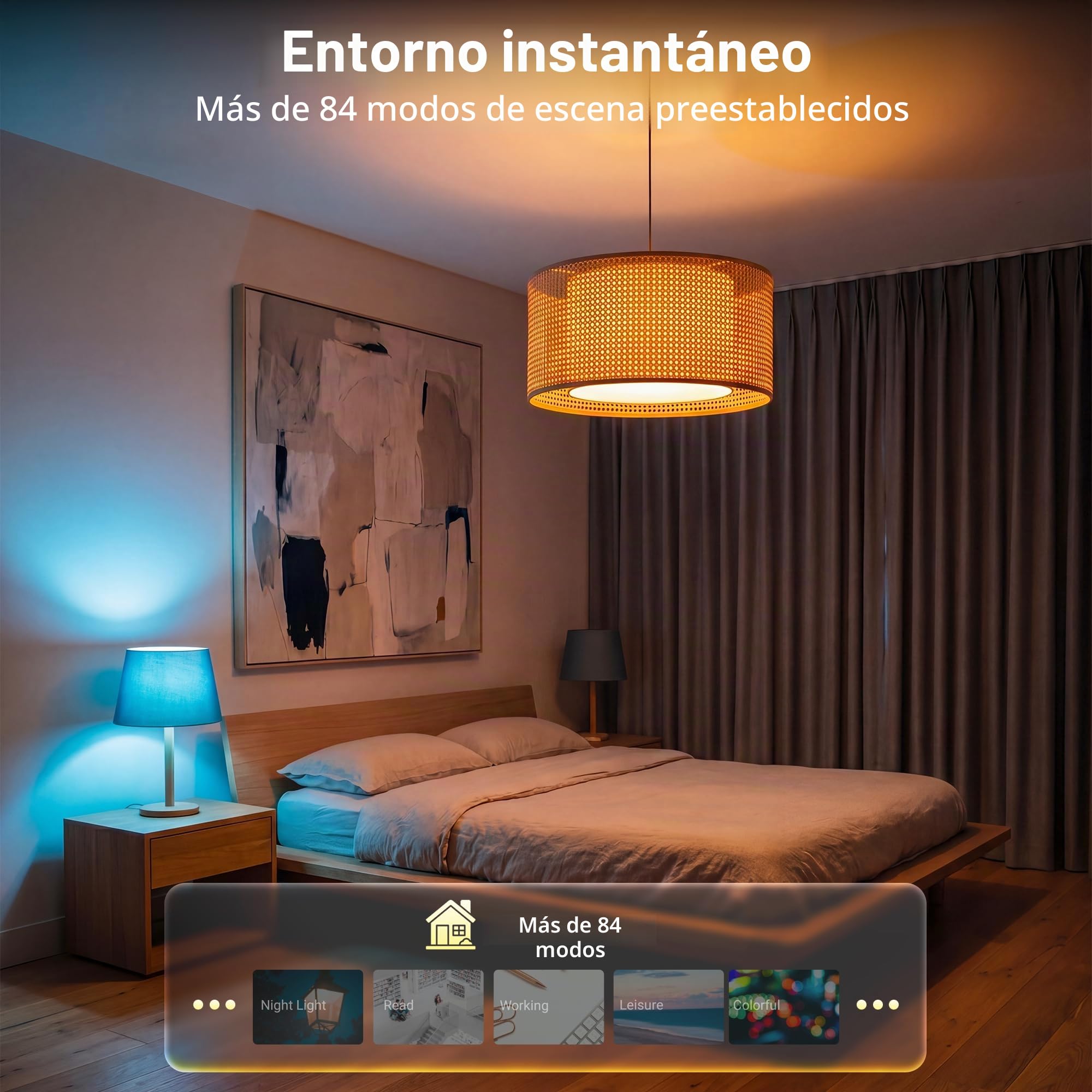 Bombilla Alexa LED Inteligente GU10, Lámpara Inteligente 5W 2700-6500K Luces Cálidas/Frías & RGB ajustable, Sincronizar con música, Conexión rápida Funciona con Alexa y Google Home,4 PCS