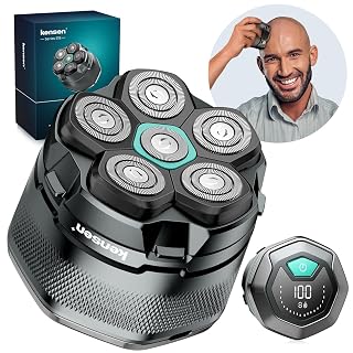 kensen Rasoir Tete Chauve Homme 6D Rasoir Electriques Hommes Cheveux 160 mins d'autonomie Rasoir Crane Homme Chauve Étanche Wet & Dry Type-C Tondeuse Crane Chauve sans Fil avec Écran LED - Amazon product rated Grade A