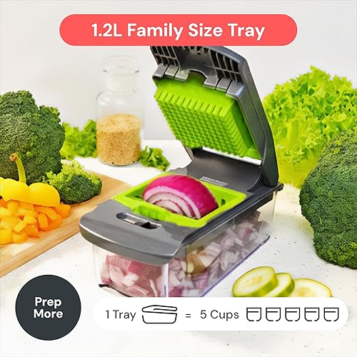Miniatura 24 de Fullstar The Original Pro Chopper - Picador de verduras y espiralizador, picador de alimentos con recipiente, rebanador de frutas, utensilios