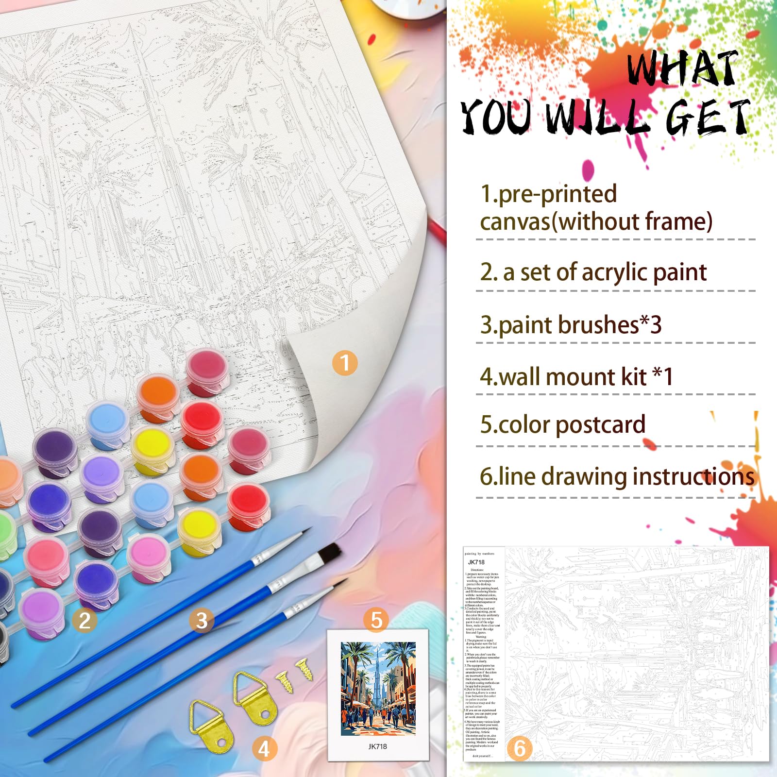 Kit De Pintura De Paisaje Por Números Para Adultos, 16 X 20