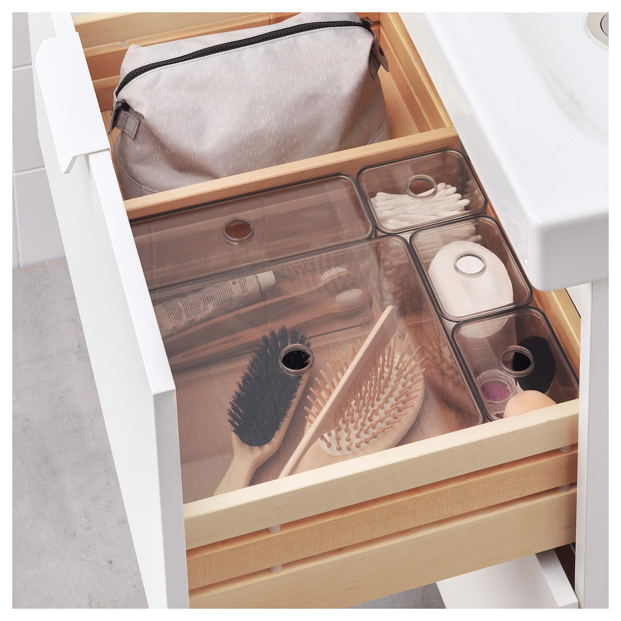 Buy Ikea GODMORGON Plastic Square Box with Lid (Clear, Standard)