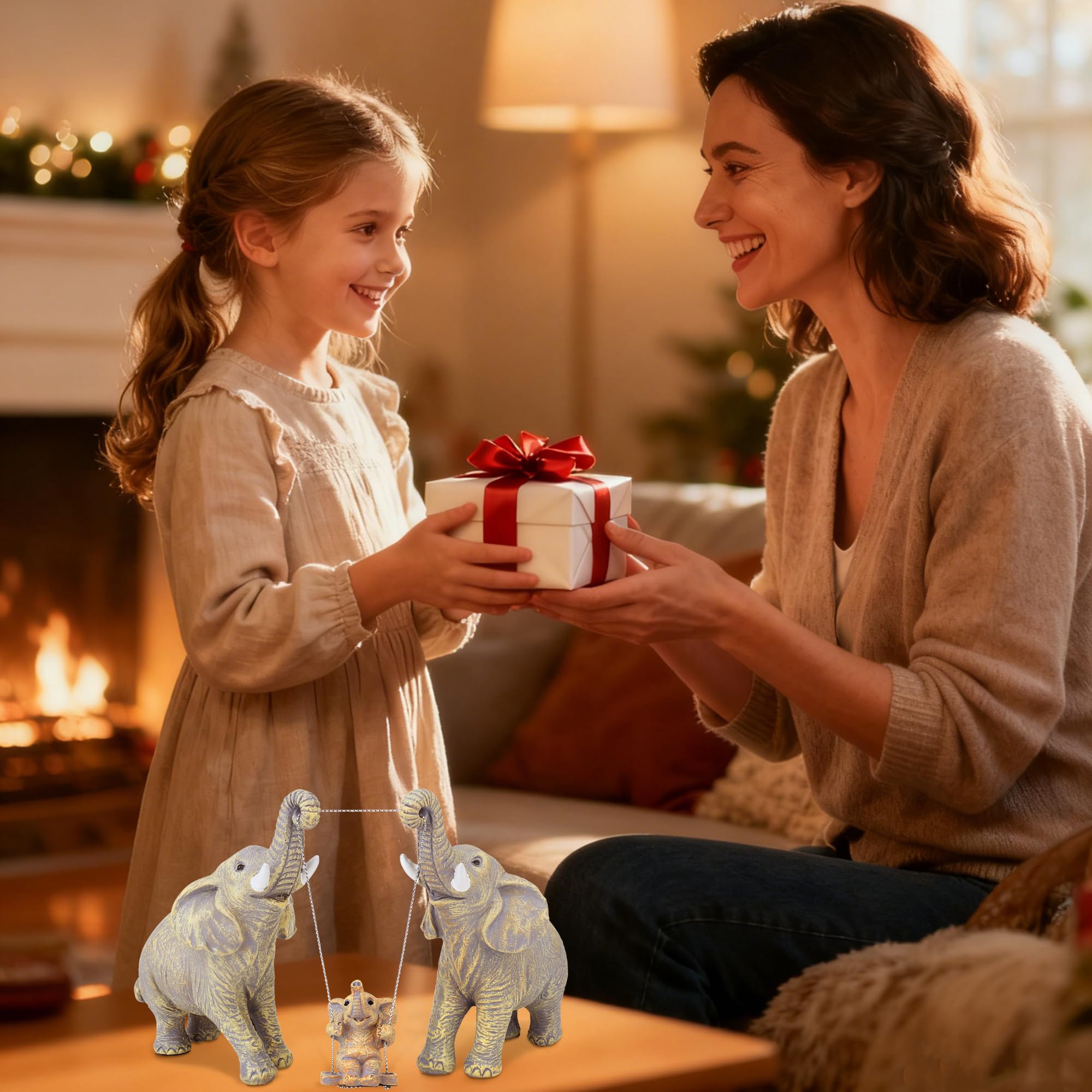 Figura decorativa de elefante que trae buena suerte, regalos para mamá, estatua de Elefantes para sala de estar, estante de TV, sala de estar, oficina, decoración del hogar, regalos de