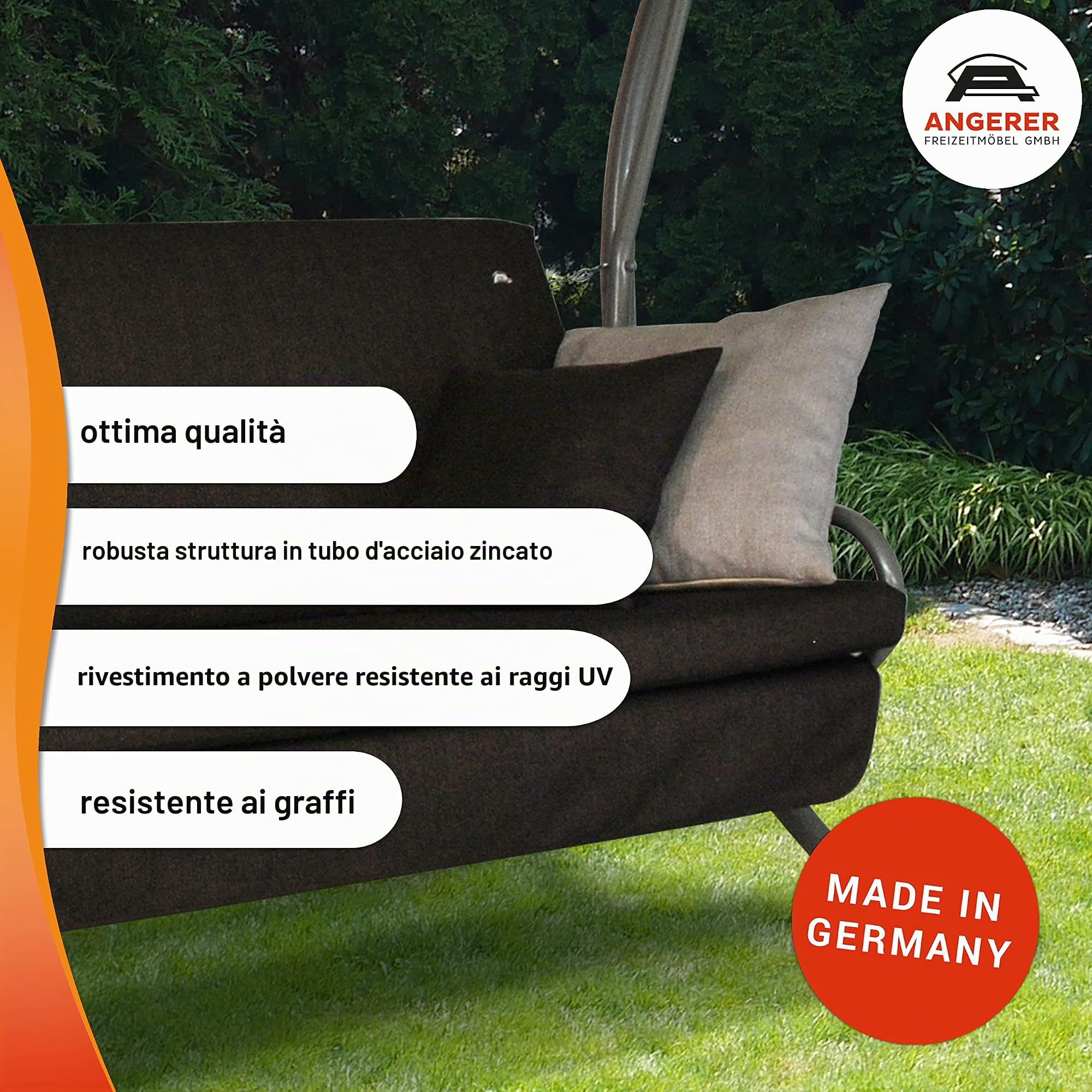 Angerer Drift Smart Dondolo 3 posti Design, Coffee